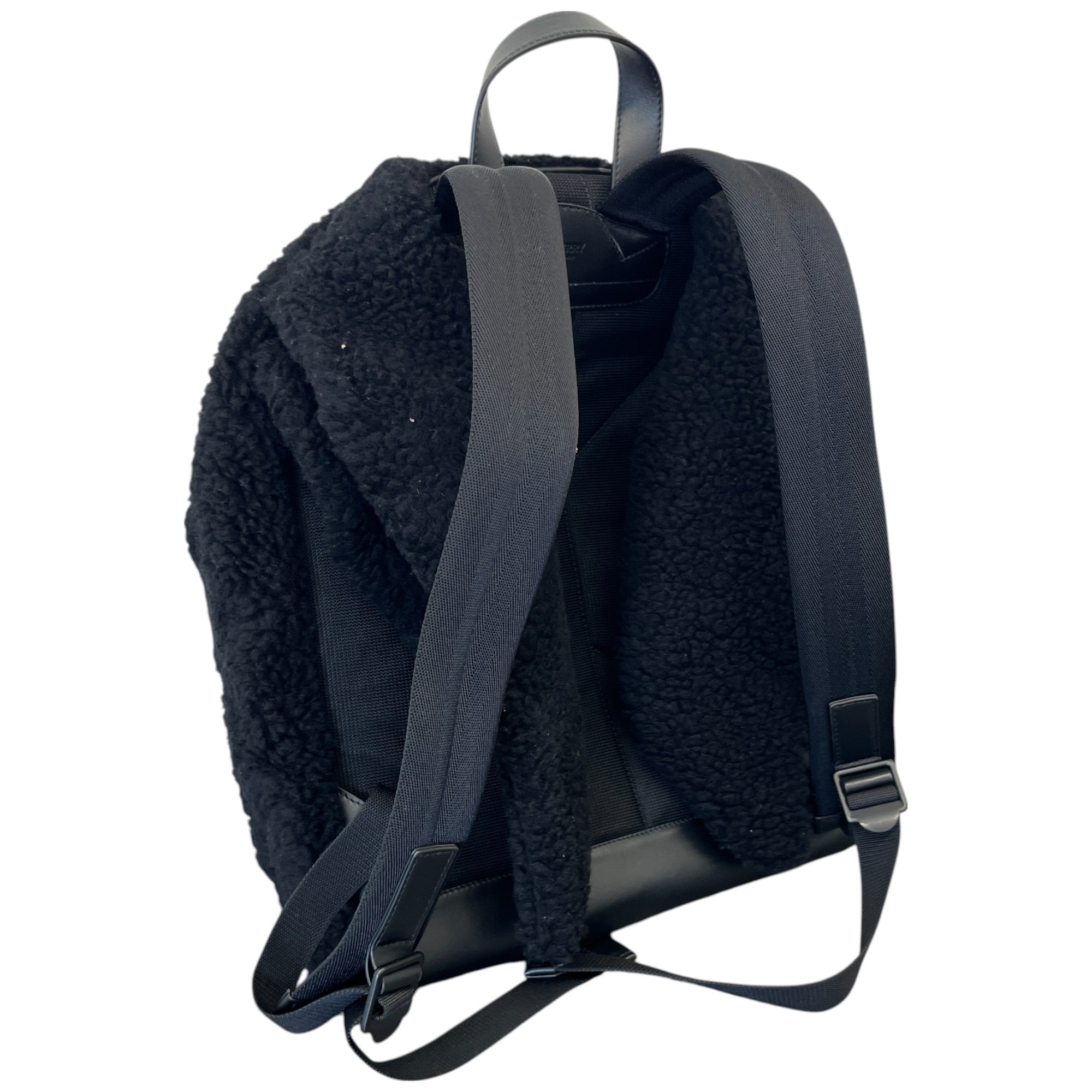 Women's Fleece Logo Print Backpack Black