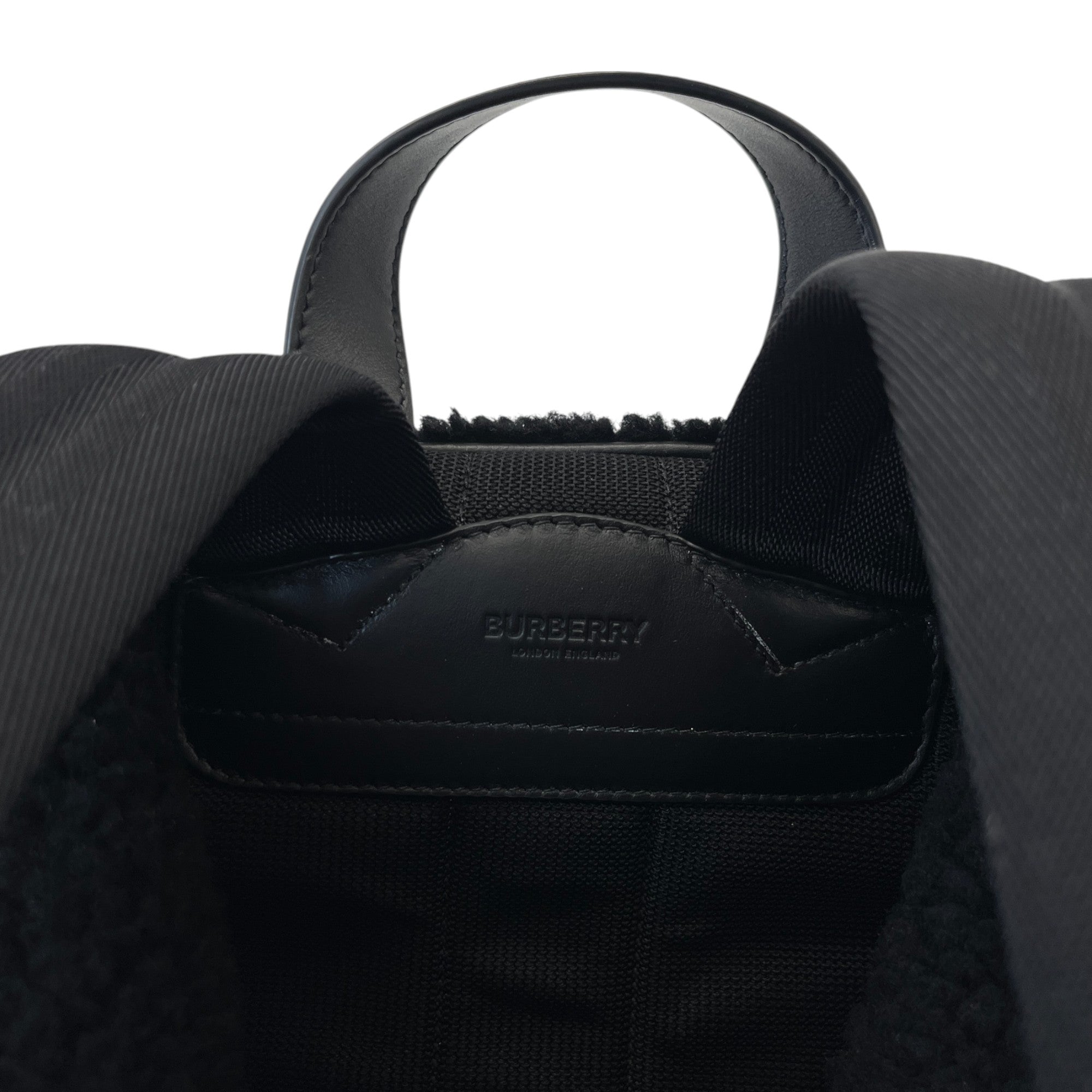 Women's Fleece Logo Print Backpack Black