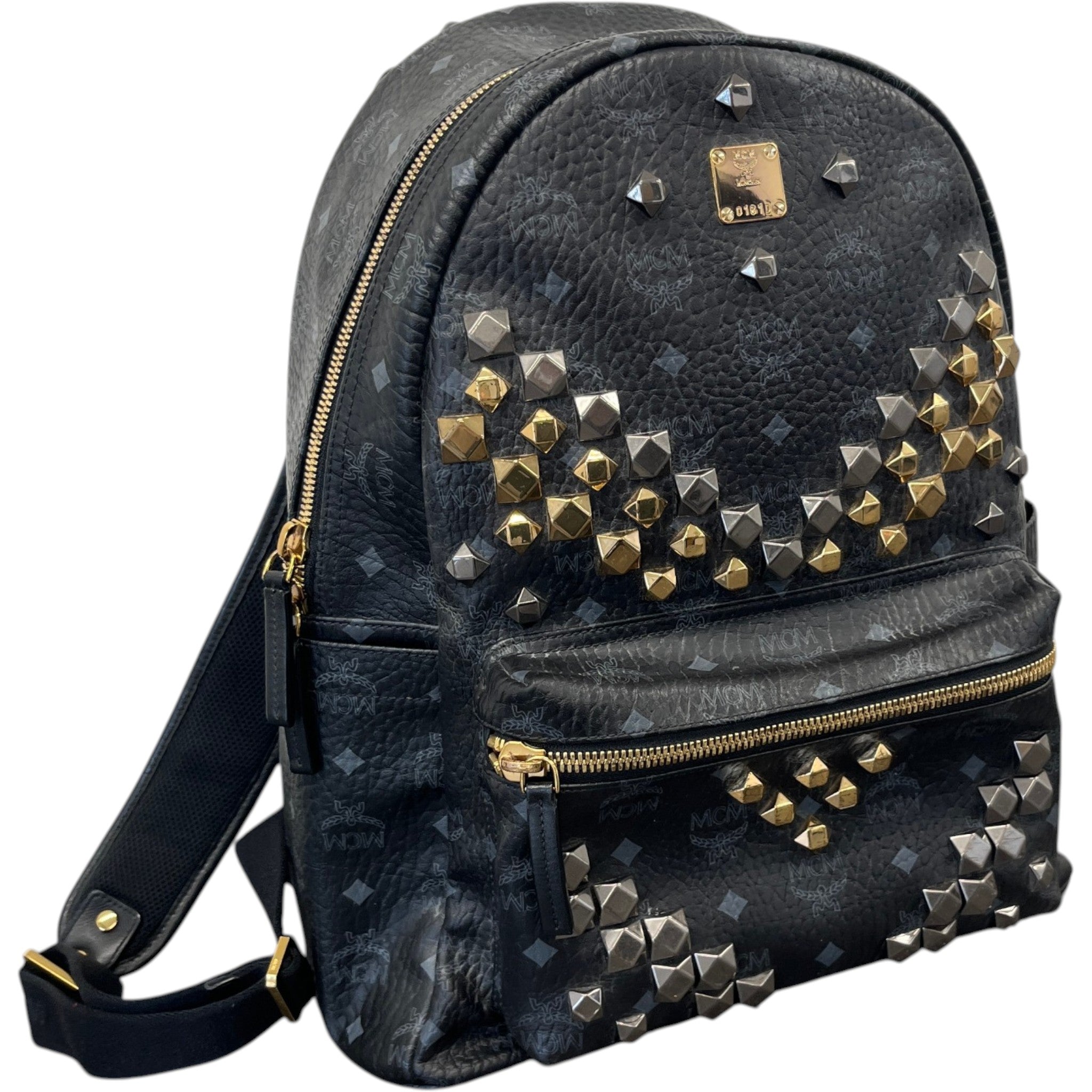 Men's Visetos Shark Studded Bag Black