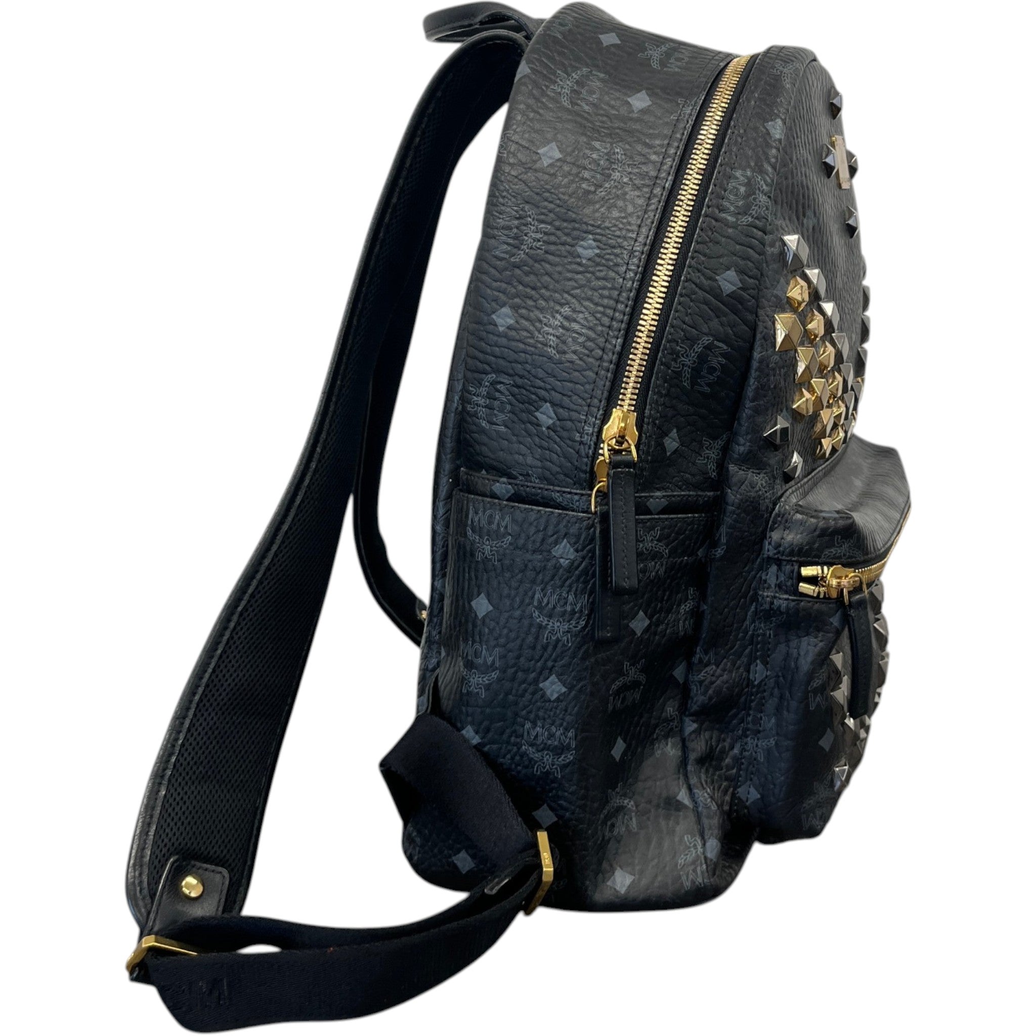 Men's Visetos Shark Studded Bag Black