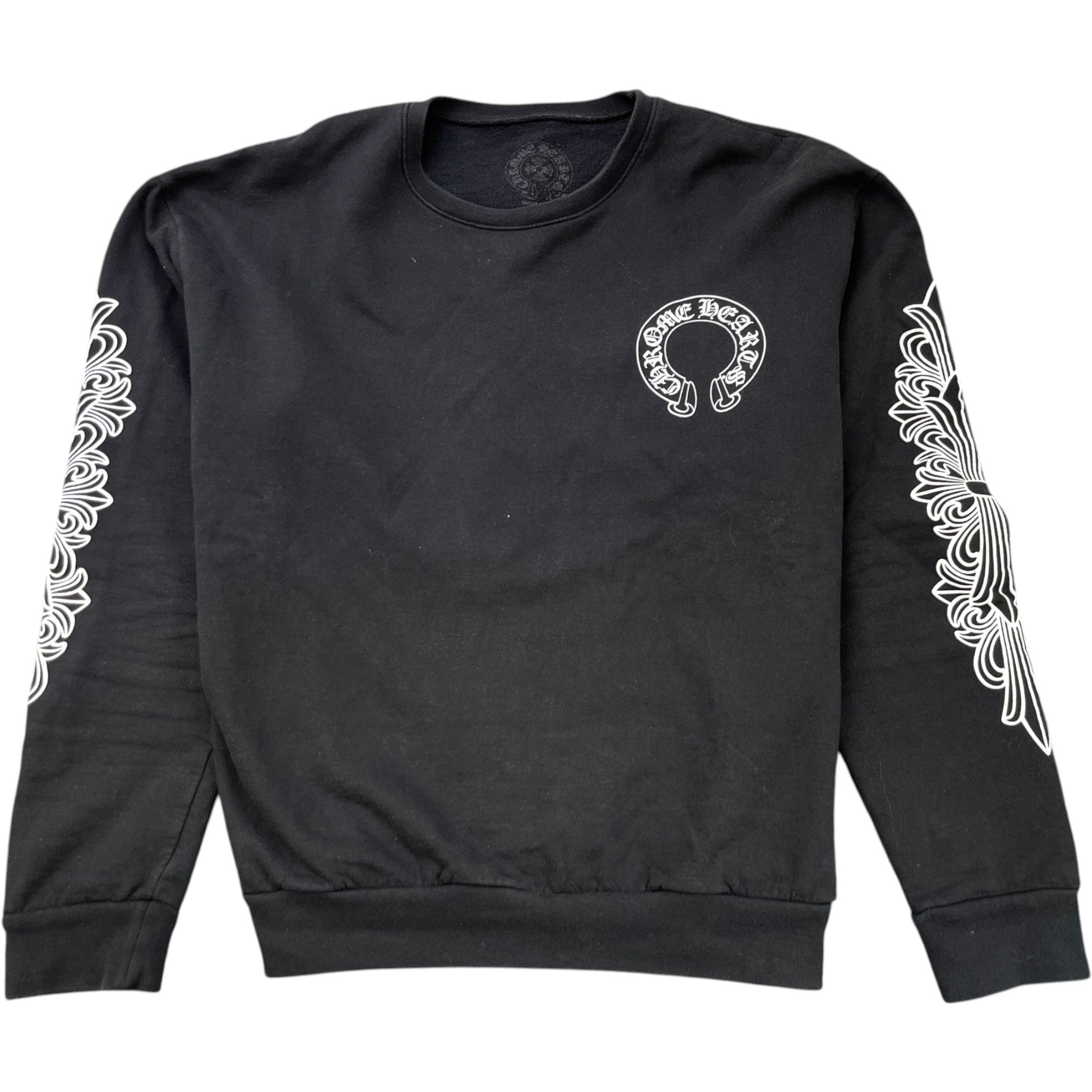 Men's Horseshoe Logo Print Sweatshirt Black Size L