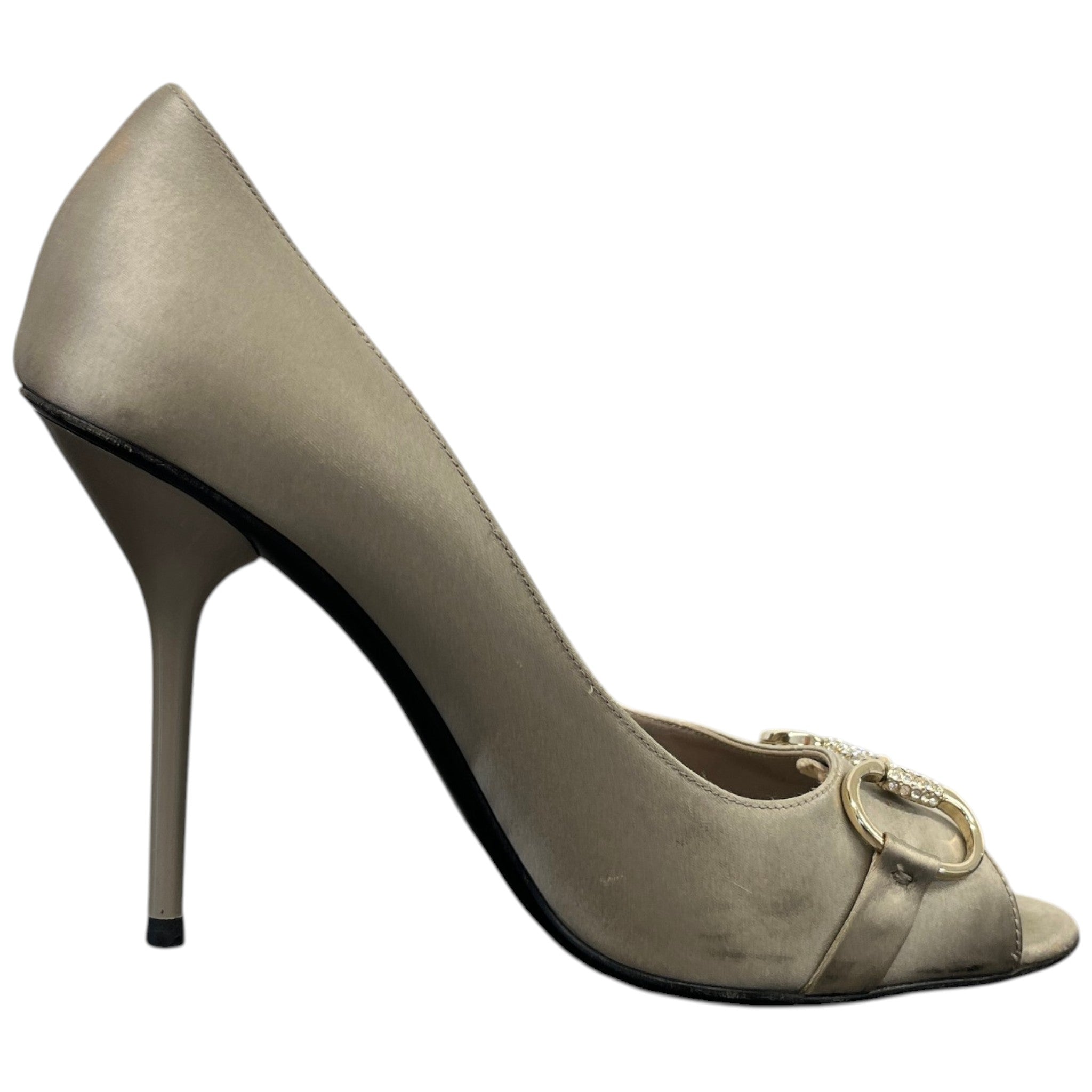 Women's Embroidered Hoursebit Heels Silver Size EU 39.5 / UK 6.5