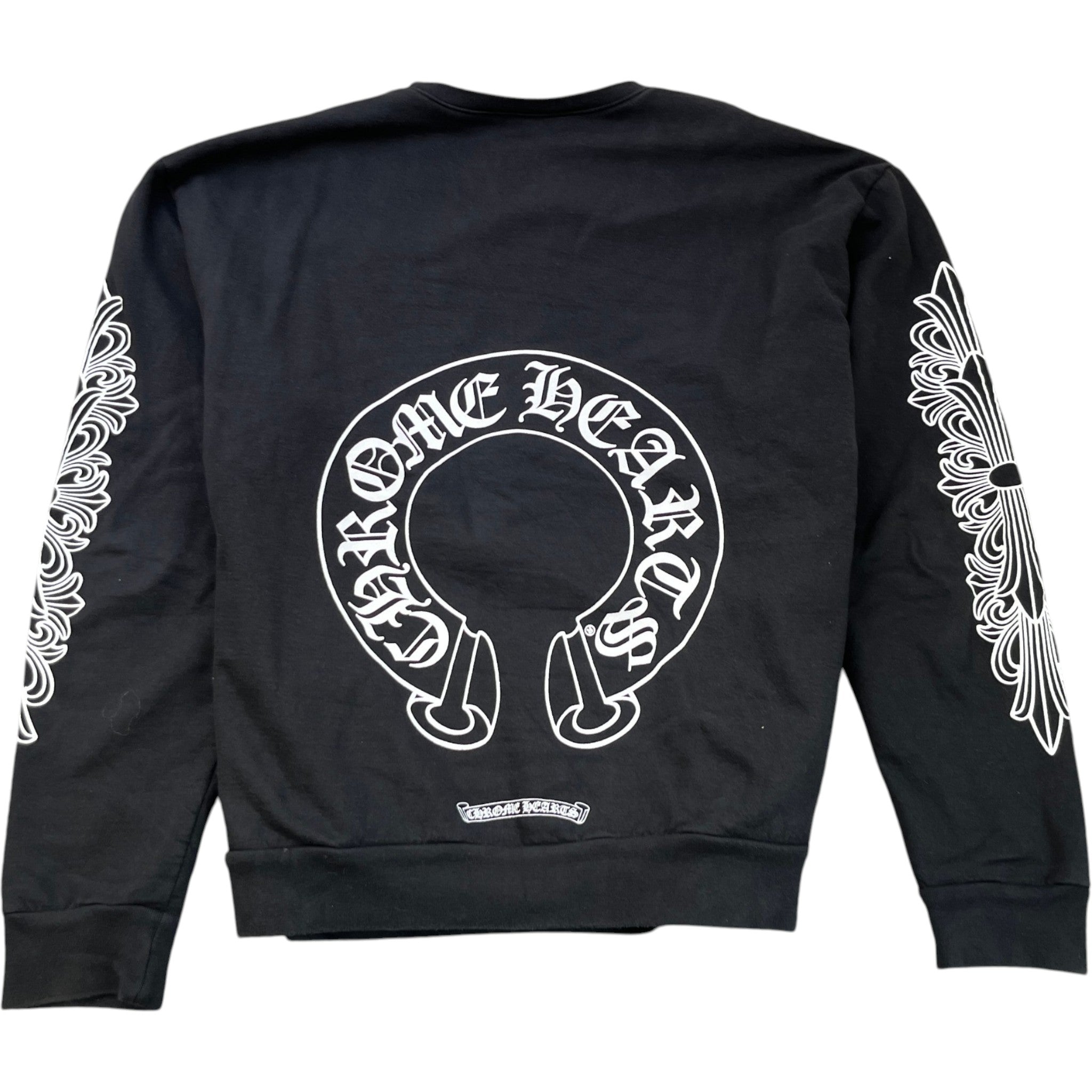 Men's Horseshoe Logo Print Sweatshirt Black Size L