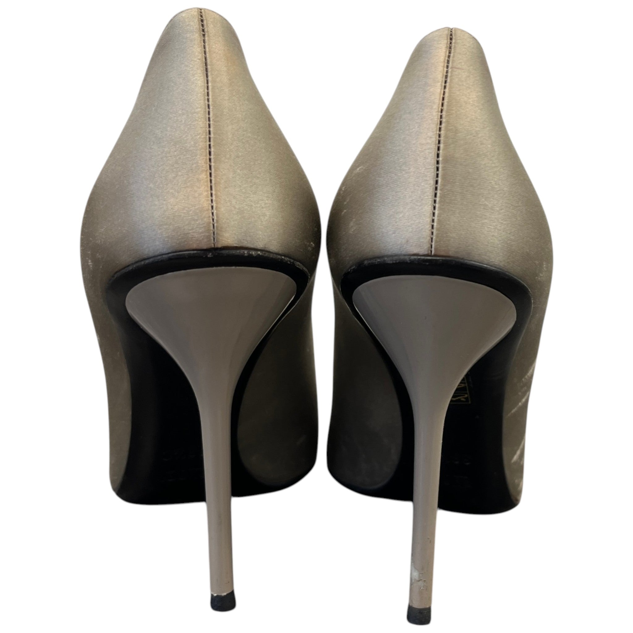 Women's Embroidered Hoursebit Heels Silver Size EU 39.5 / UK 6.5