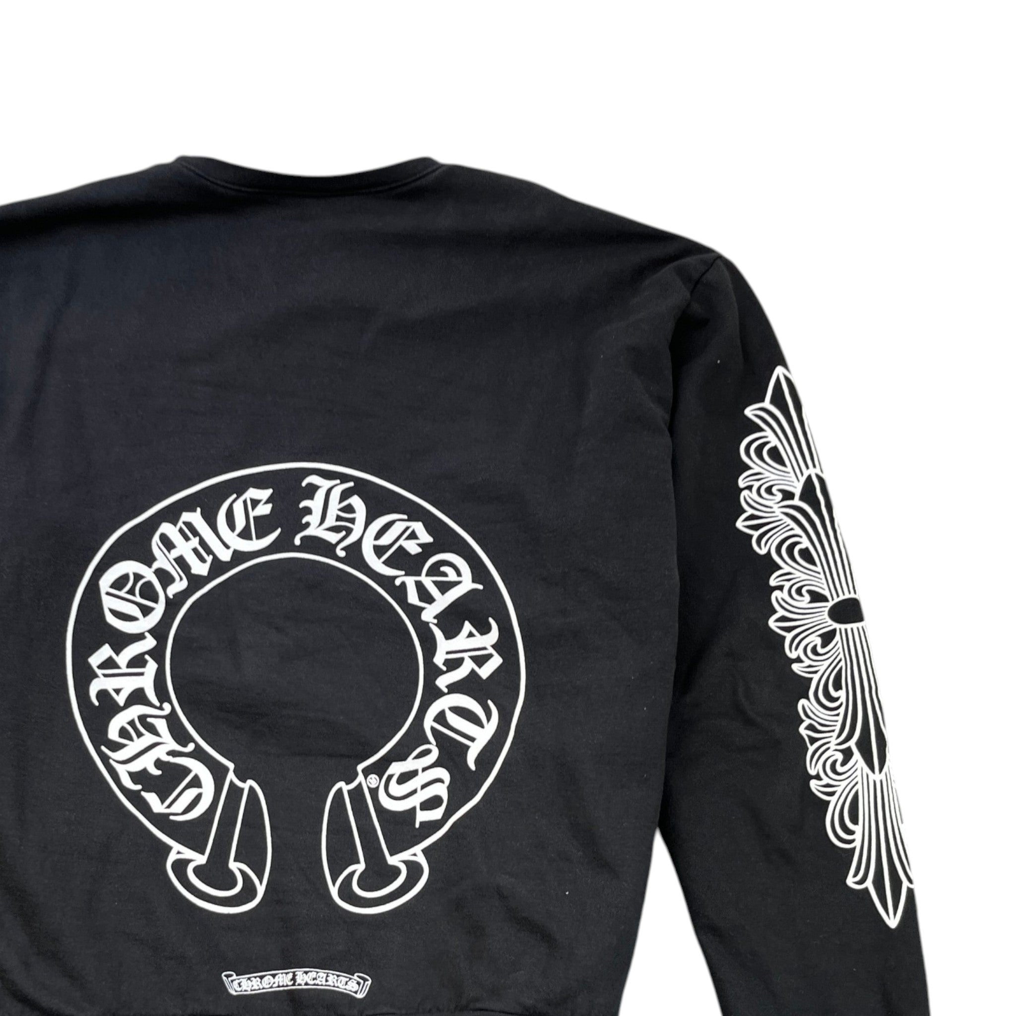 Men's Horseshoe Logo Print Sweatshirt Black Size L