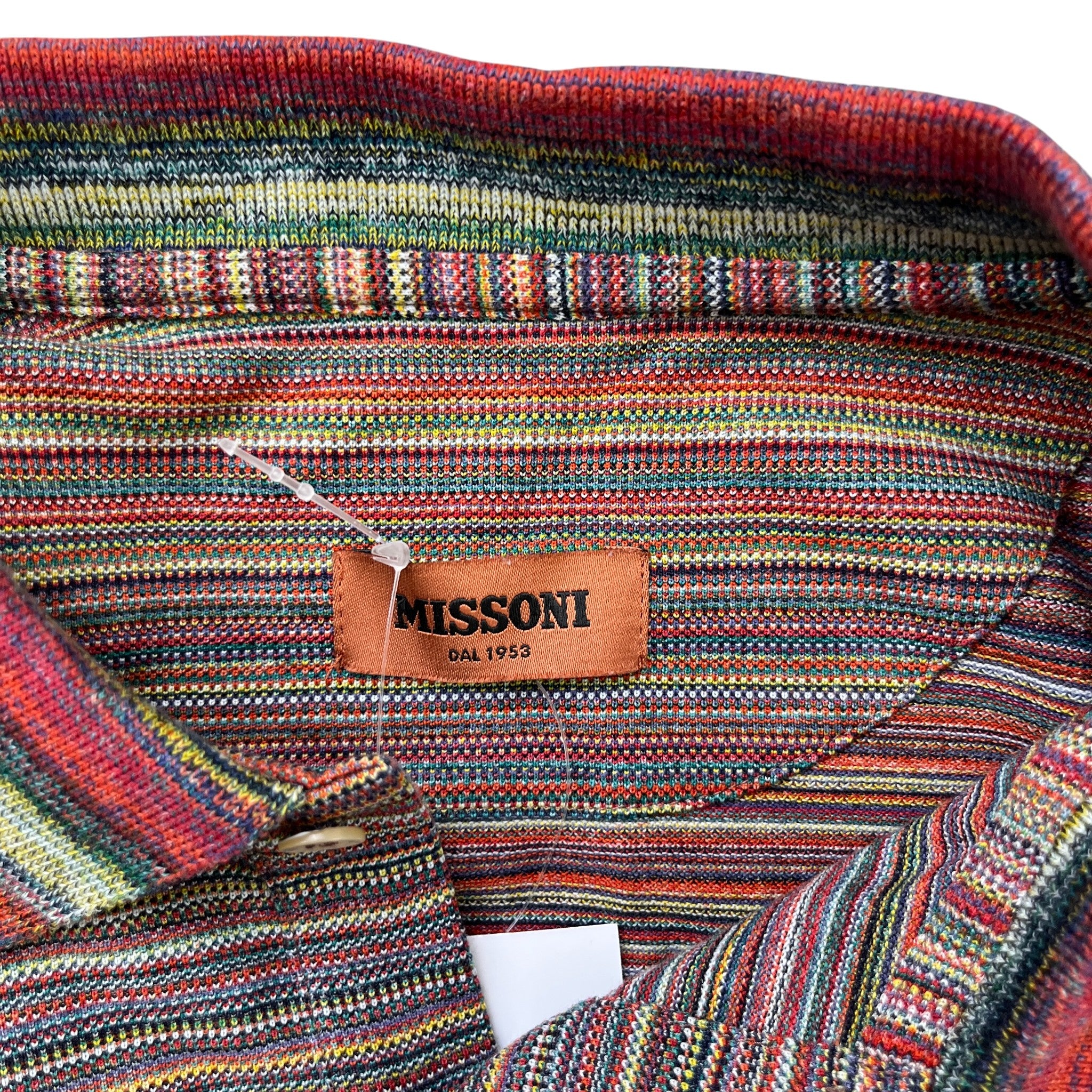 Men's Slub Polo Shirt Multi-Coloured Size S