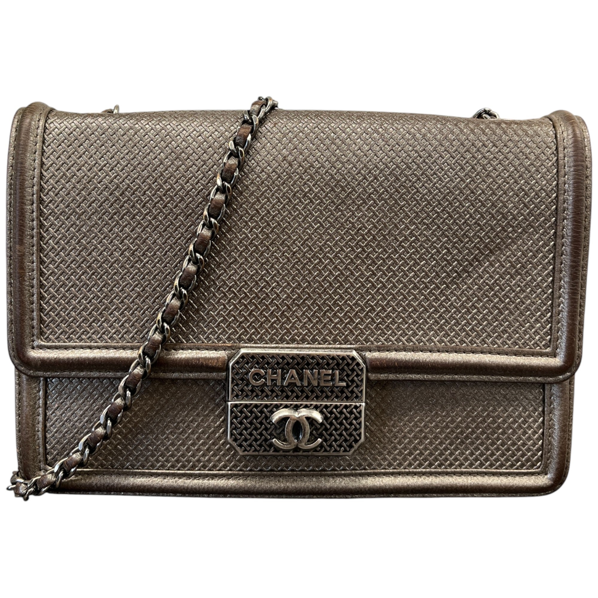 Women's Metallic Micro Retro Flap Bag Silver