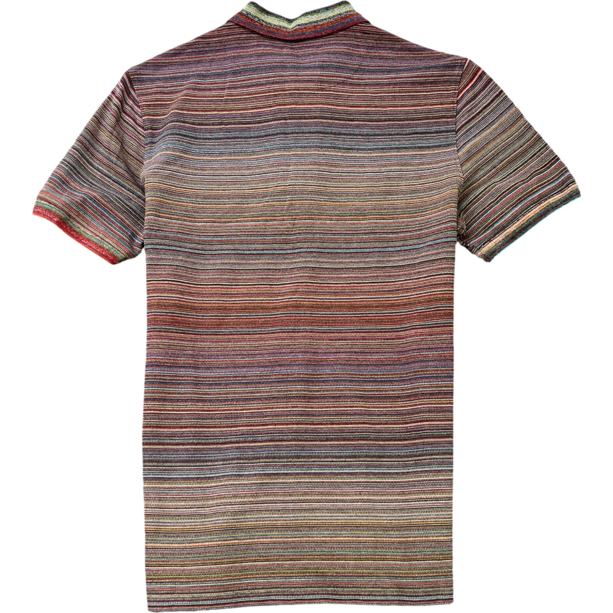 Men's Slub Polo Shirt Multi-Coloured Size S