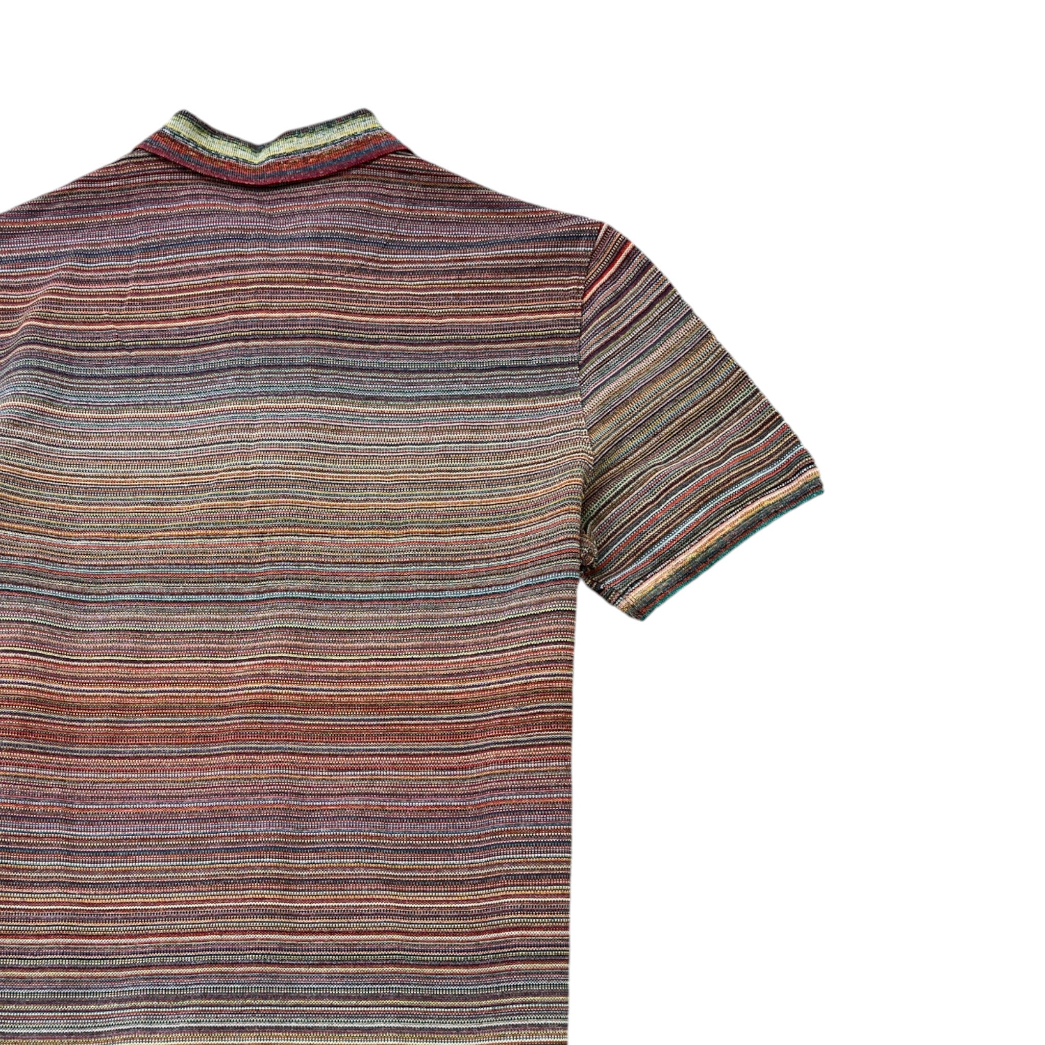 Men's Slub Polo Shirt Multi-Coloured Size S