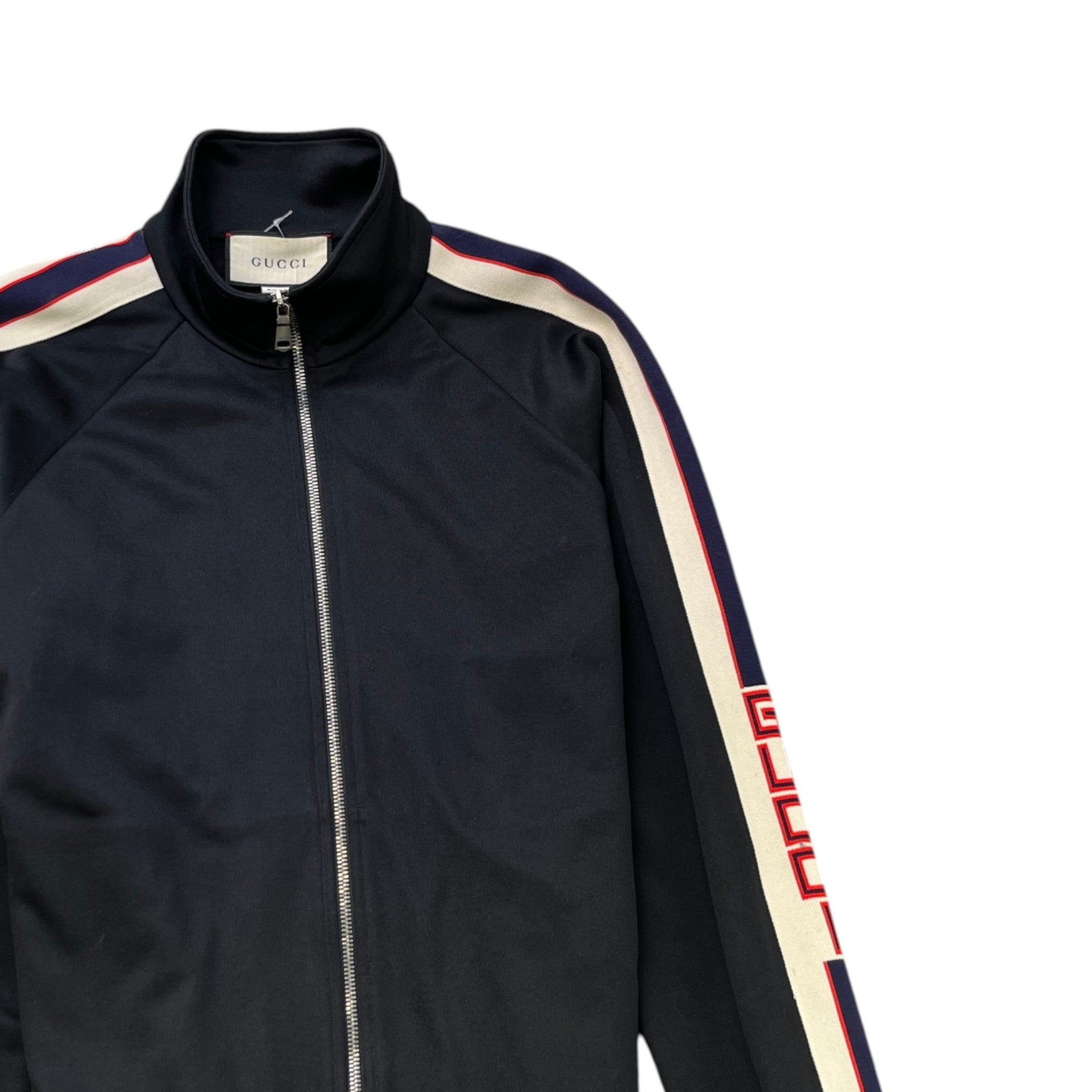 Men's Tape Logo Track Jacket Black Size S