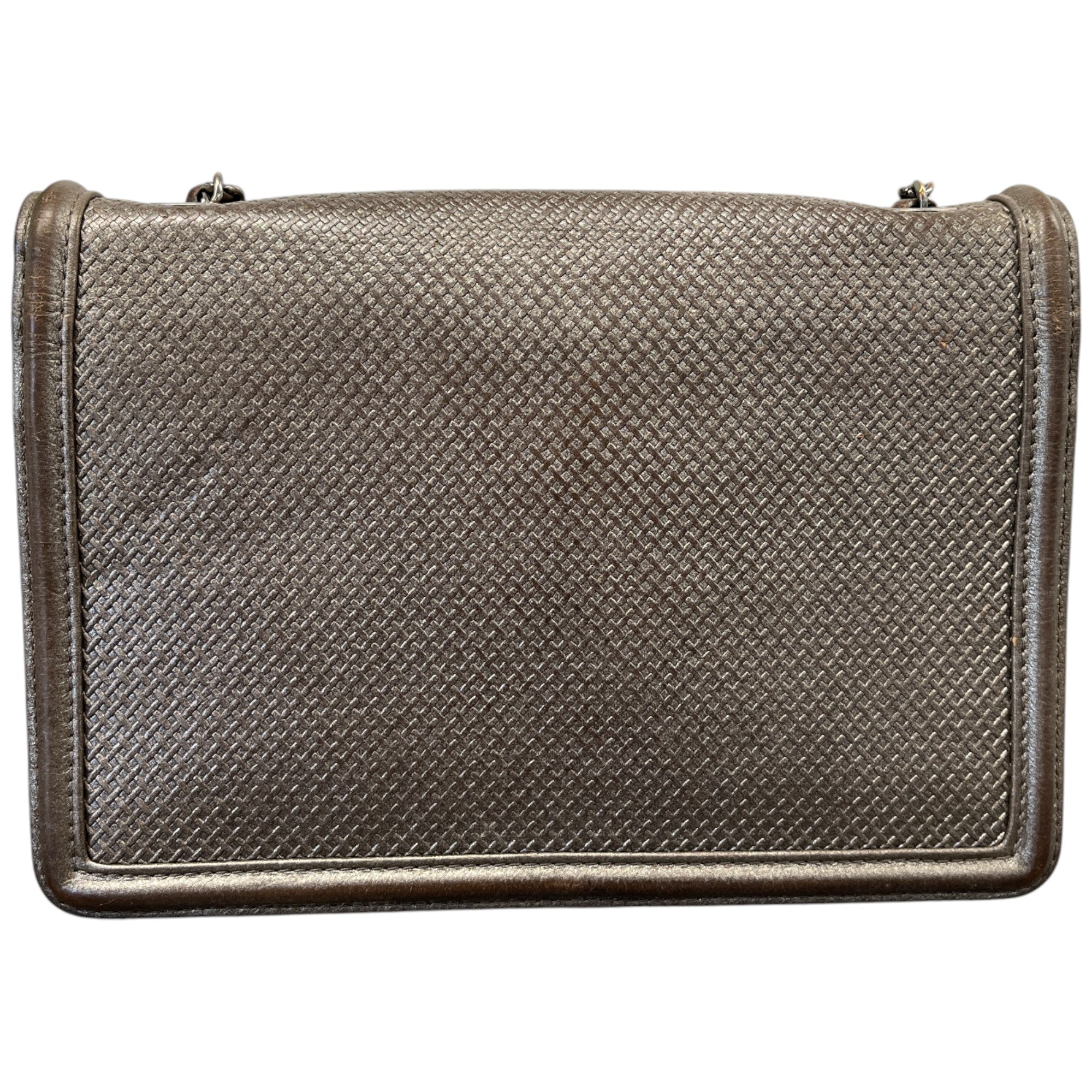 Women's Metallic Micro Retro Flap Bag Silver