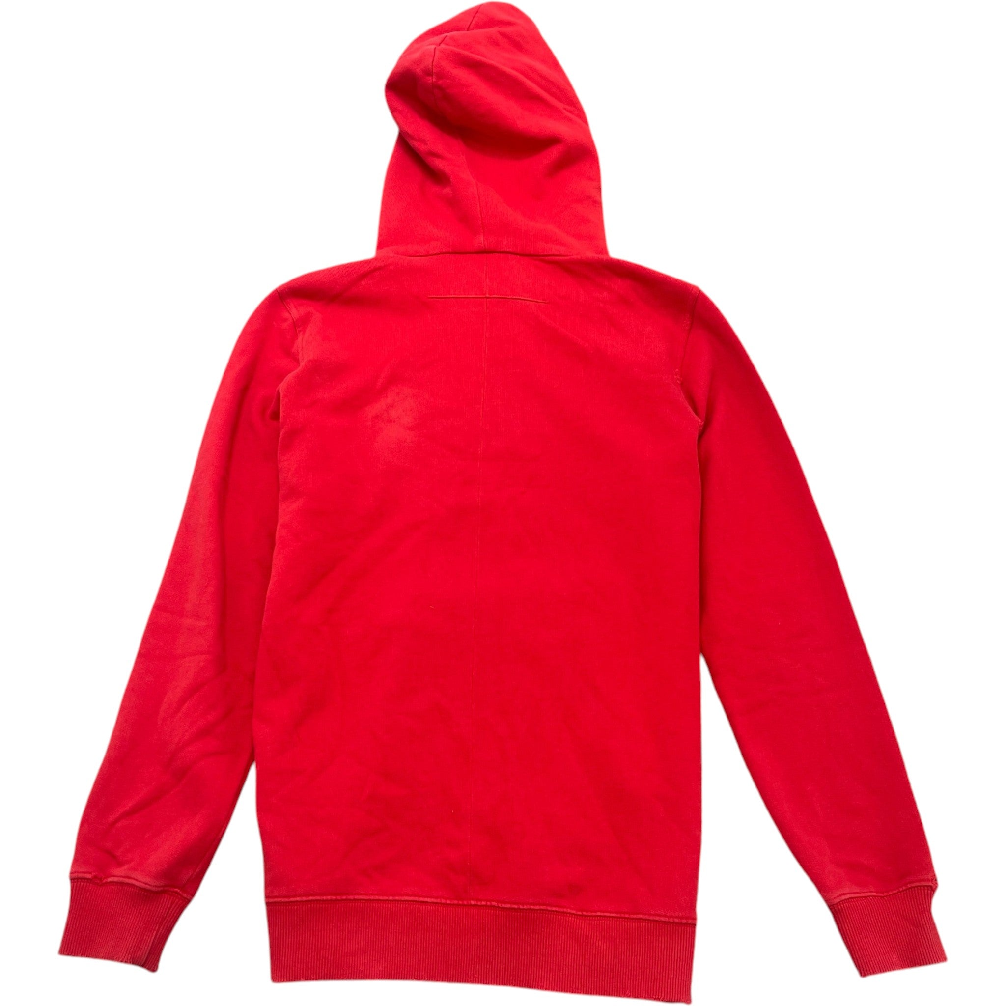 Men's Distressed Logo Patch Hoodie Red Size XS