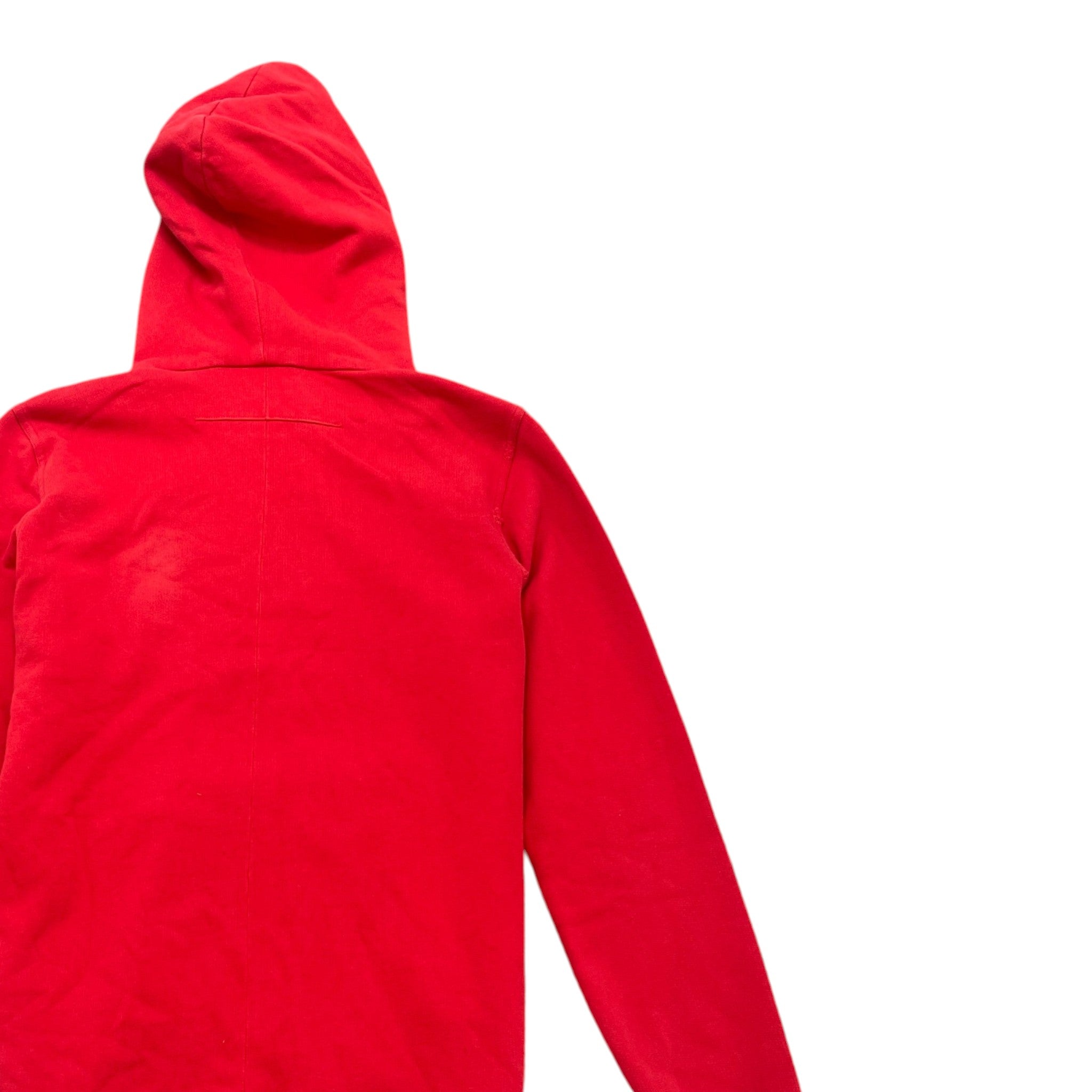 Men's Distressed Logo Patch Hoodie Red Size XS