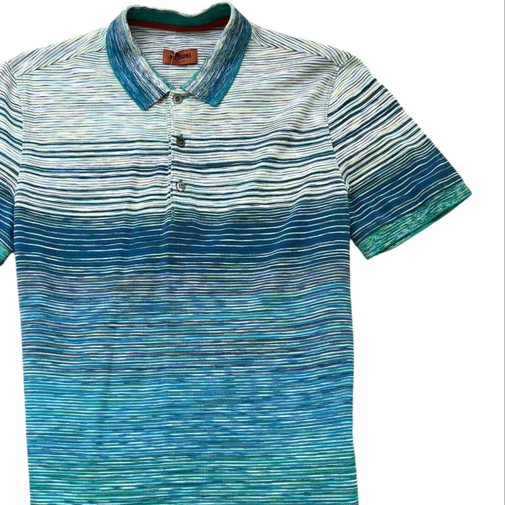 Men's Slub Polo Shirt Blue Size M