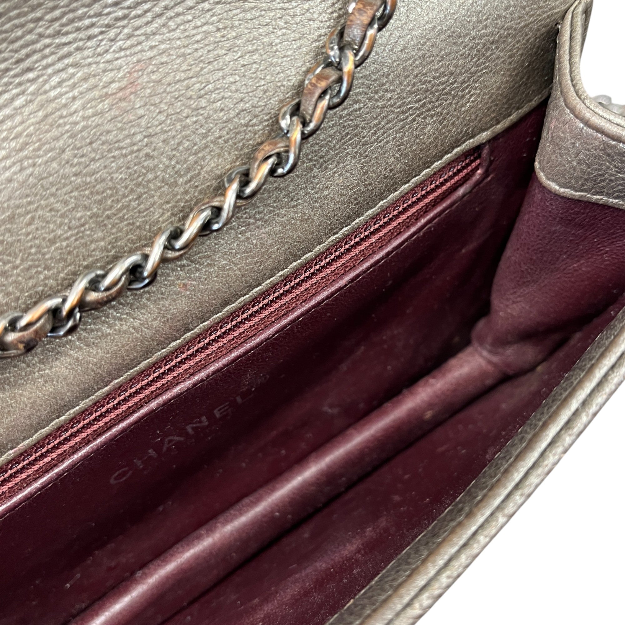 Women's Metallic Micro Retro Flap Bag Silver