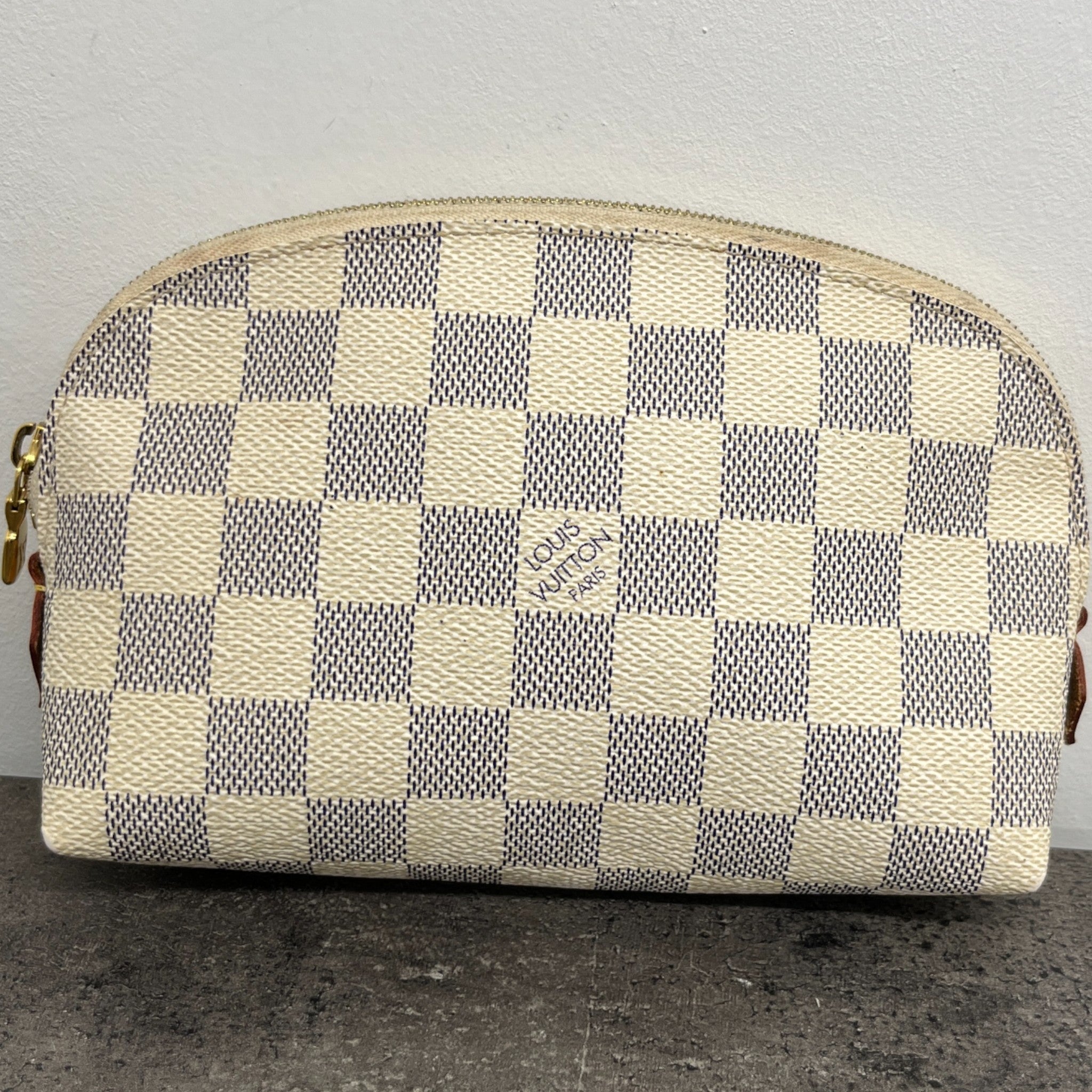 Women's Damier Azur Cosmetic Pouch White