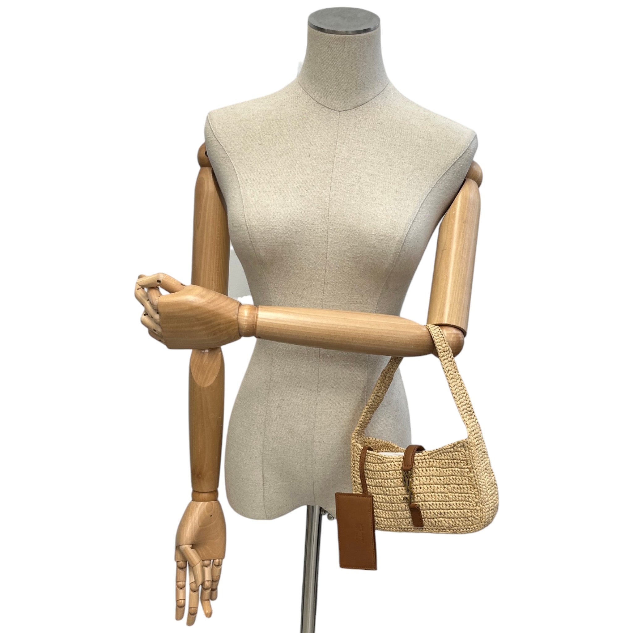 Women's Le 5 À 7 Raffia Shoulder Bag Beige