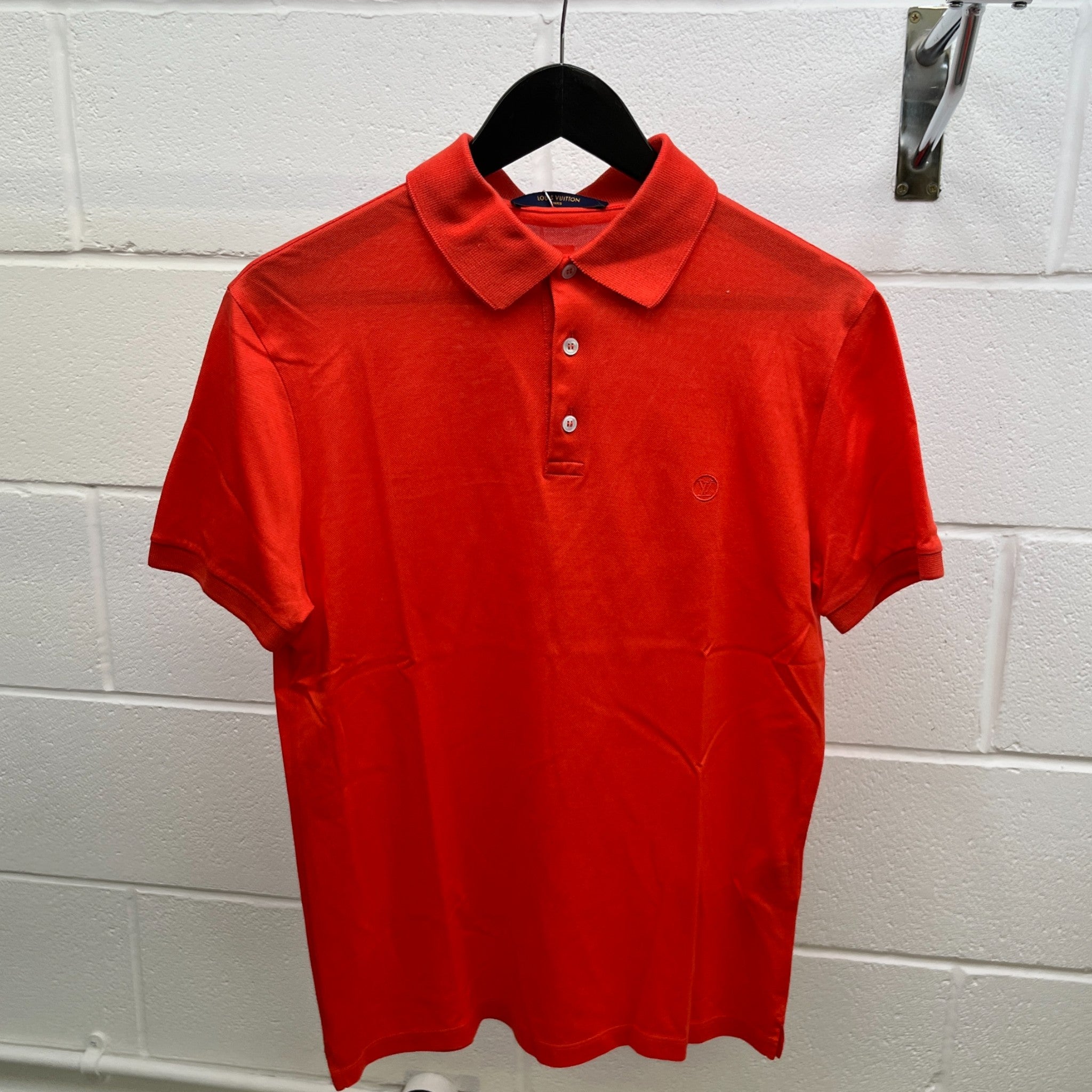 Men's Embroidered Logo Polo Shirt Red Size S