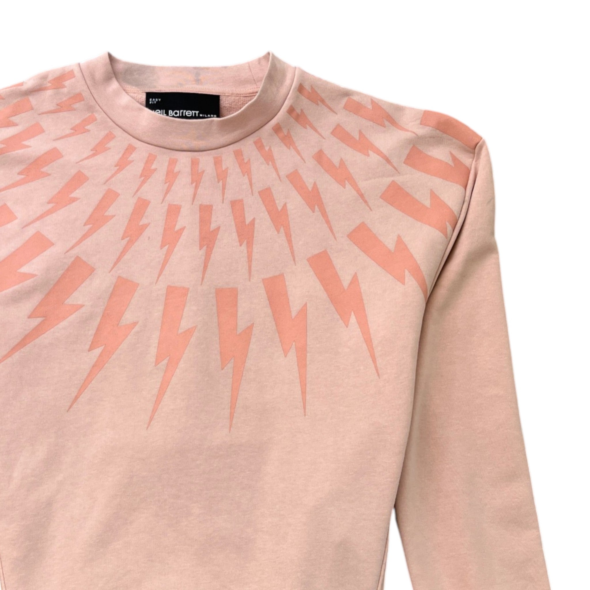 Men's Lightning Bolt Logo Sweatshirt Pink Size XS