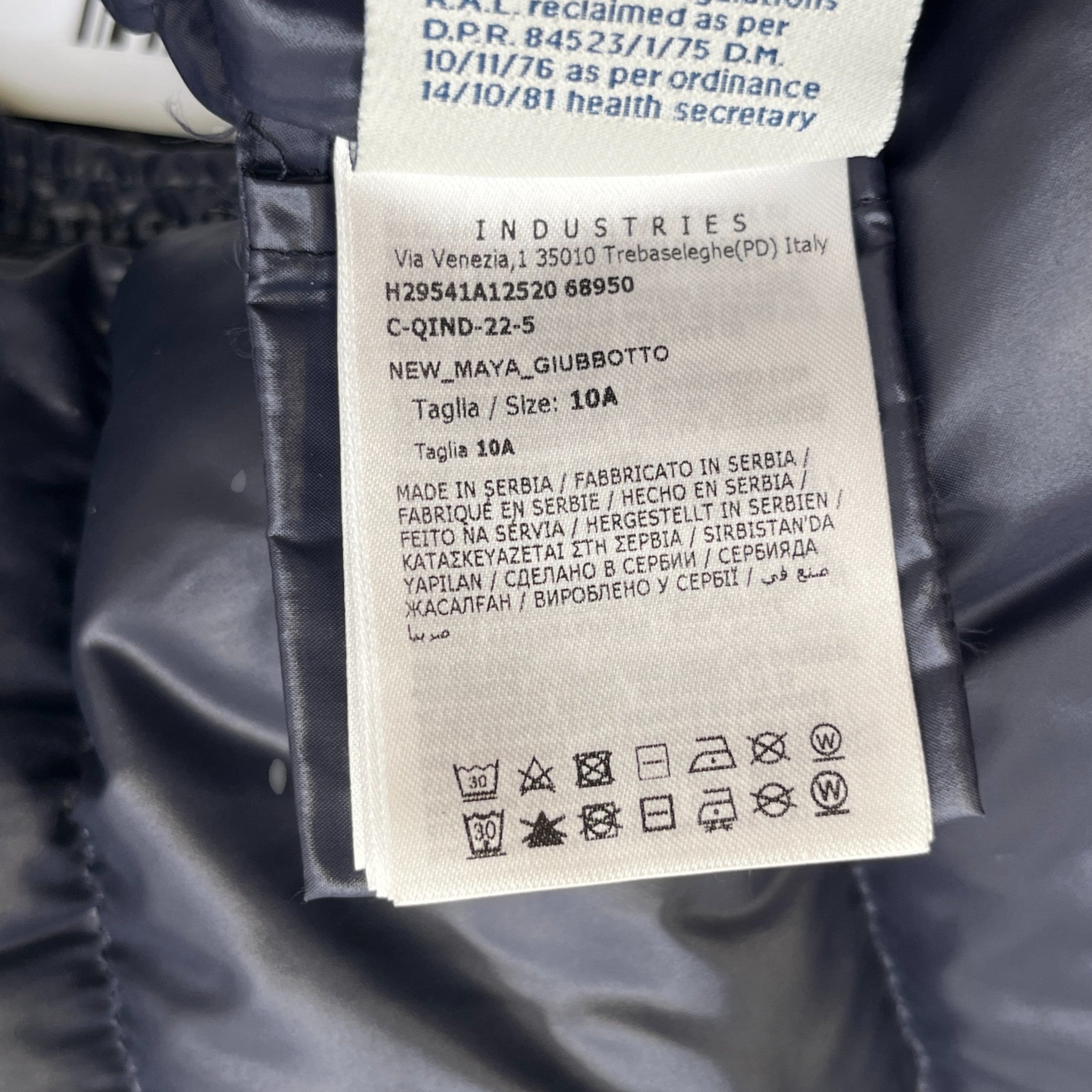 Men's New Maya Boys 10 Years Down Jacket Navy Size XXS