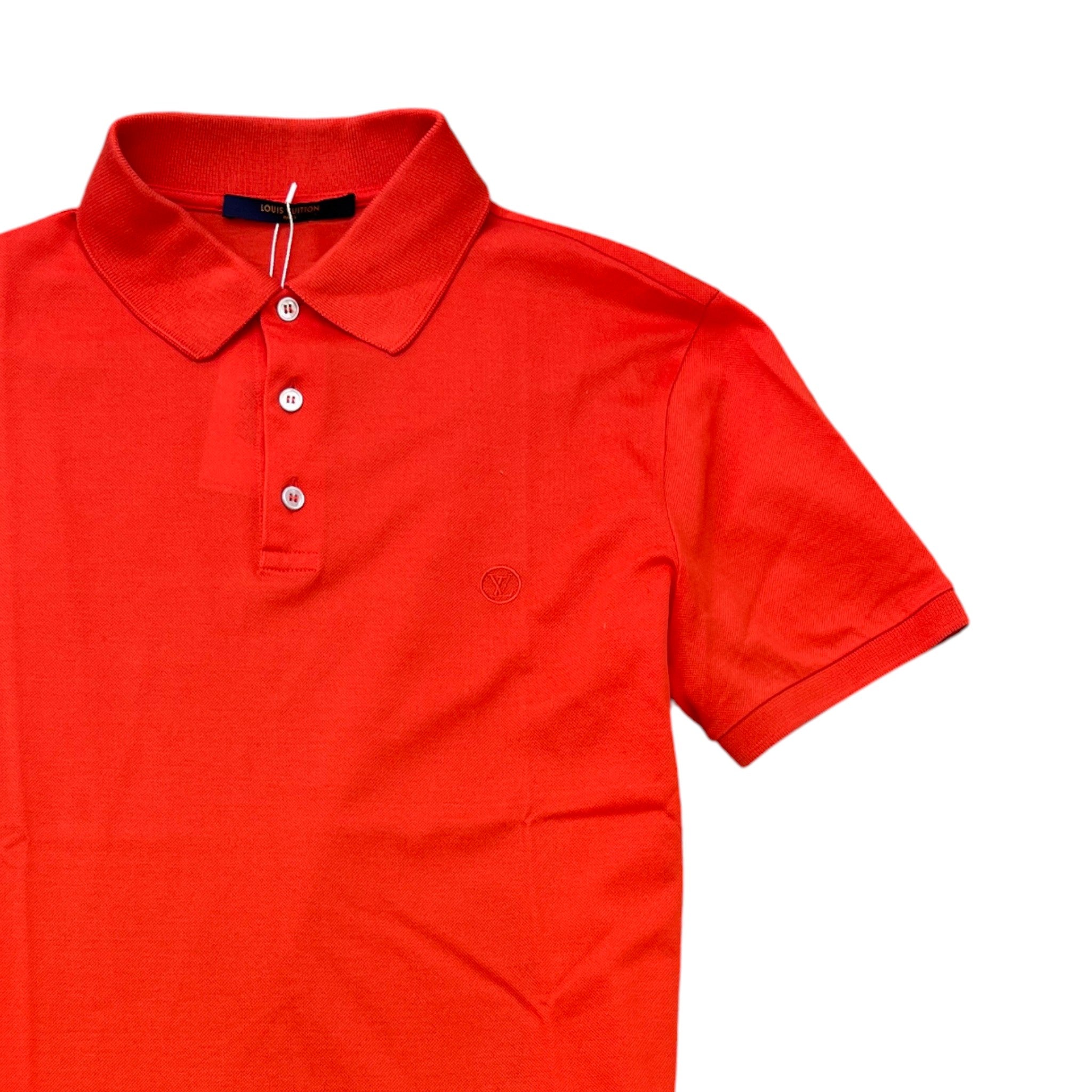 Men's Embroidered Logo Polo Shirt Red Size S
