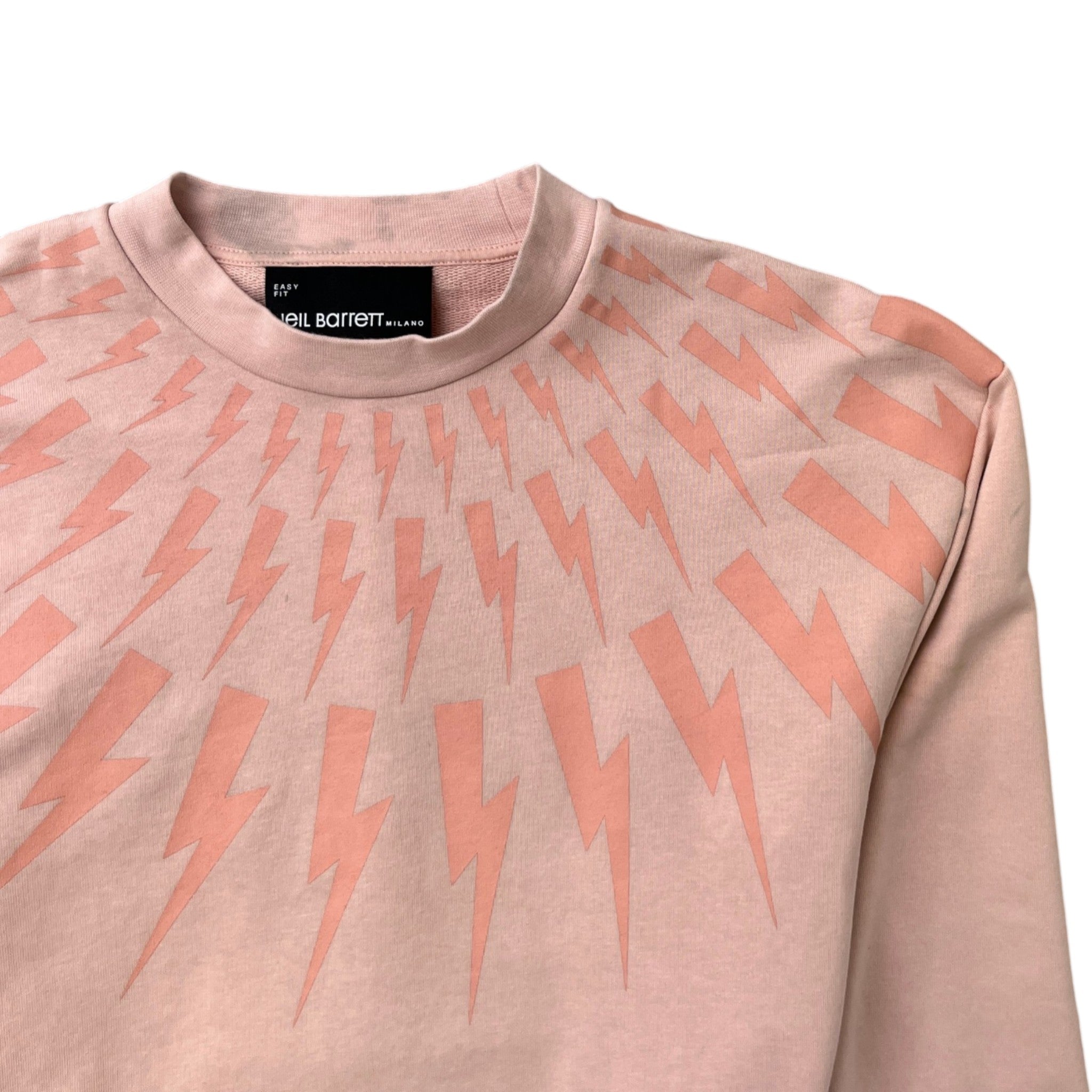 Men's Lightning Bolt Logo Sweatshirt Pink Size XS