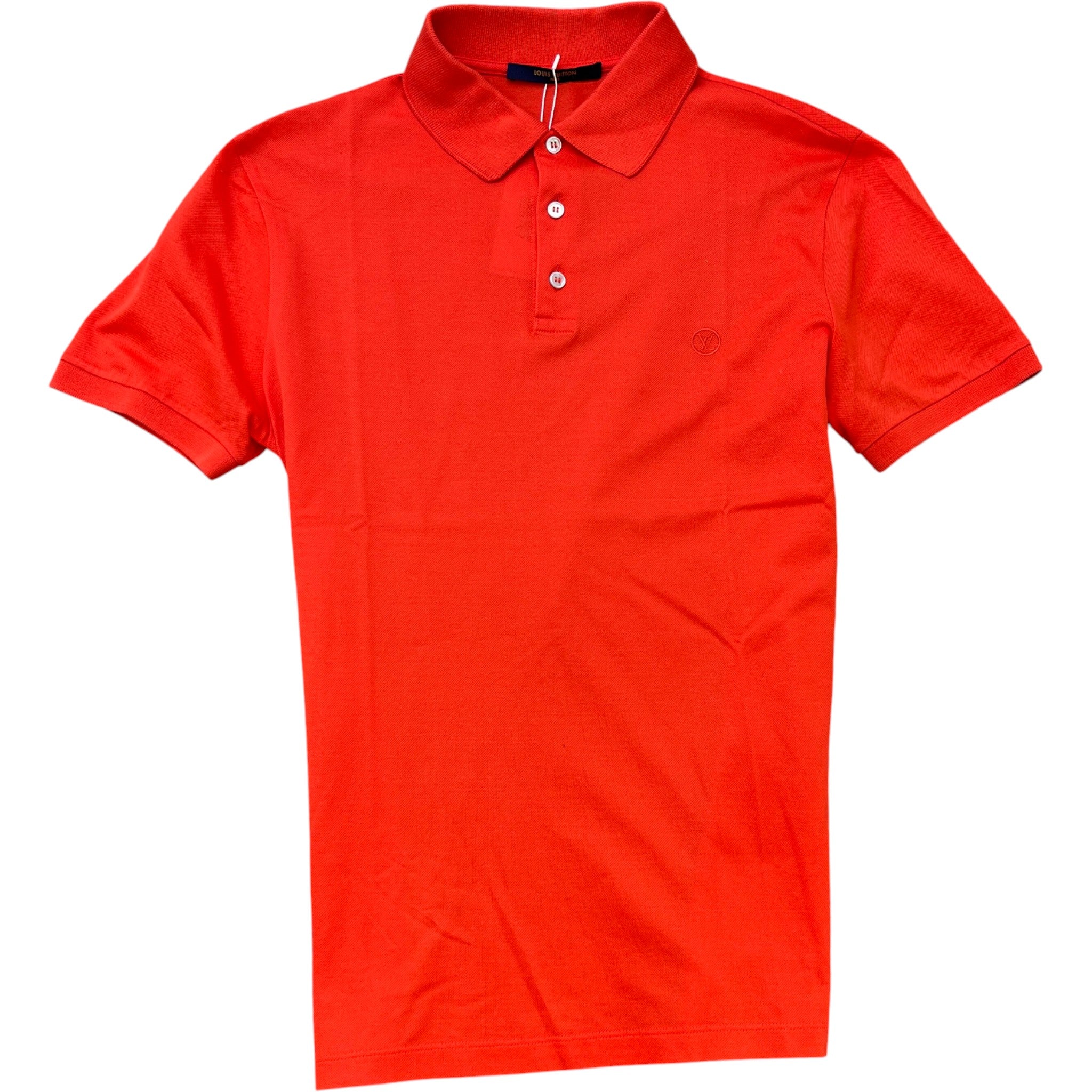 Men's Embroidered Logo Polo Shirt Red Size S