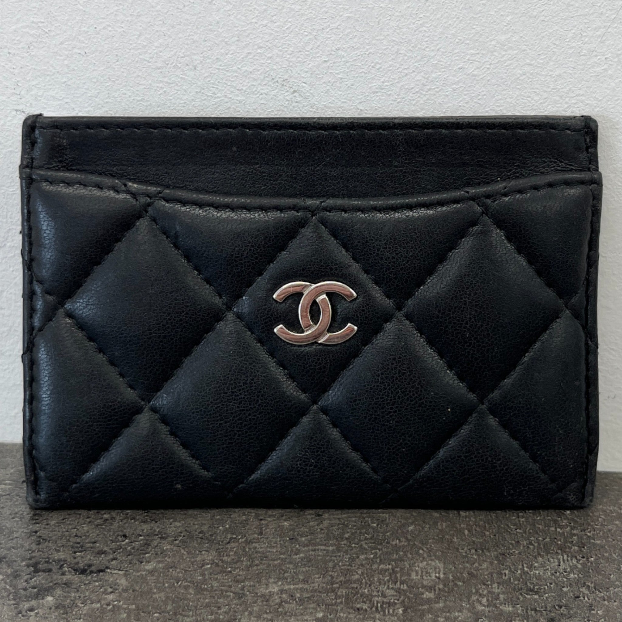 Women's Cc Quilted Card Holder Black