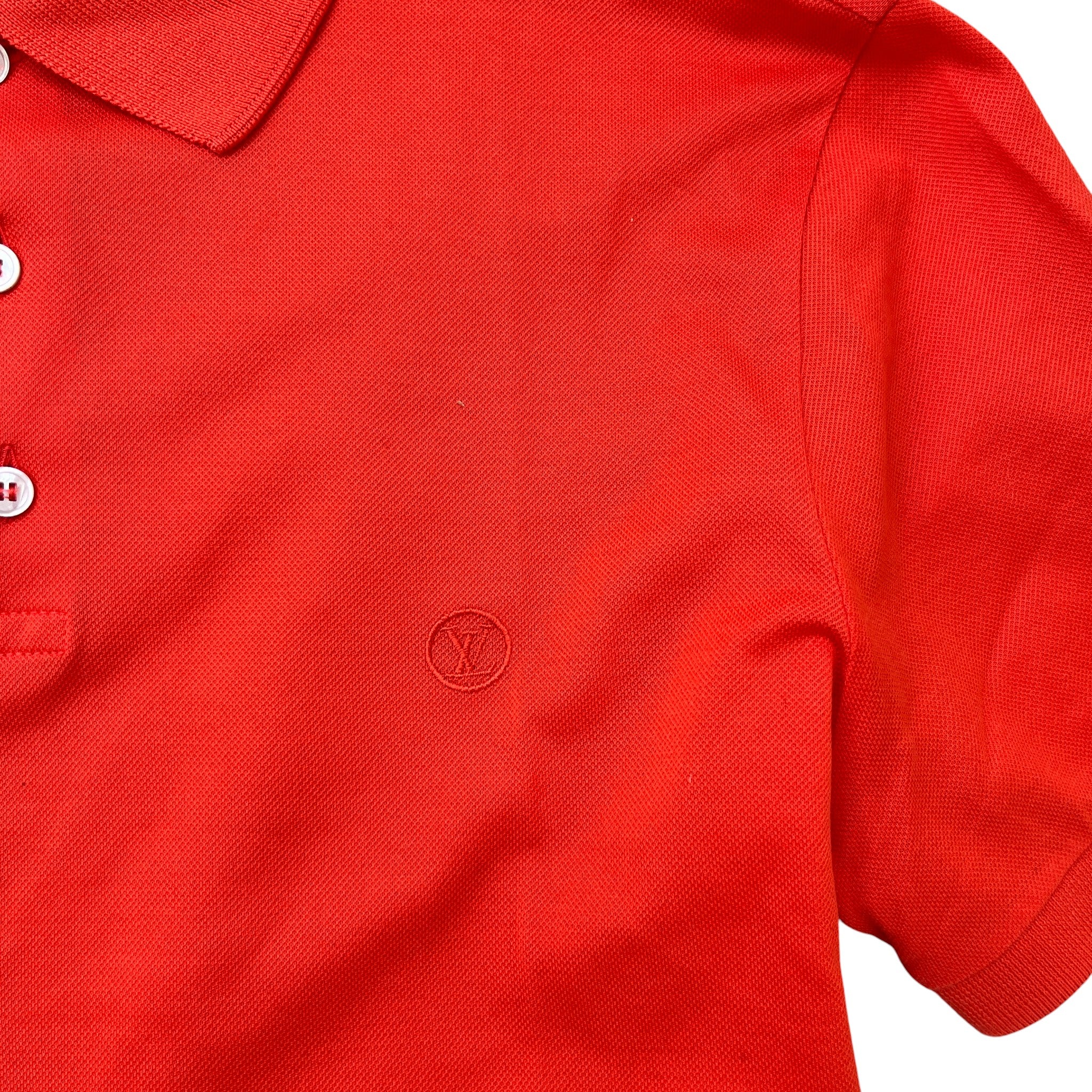 Men's Embroidered Logo Polo Shirt Red Size S