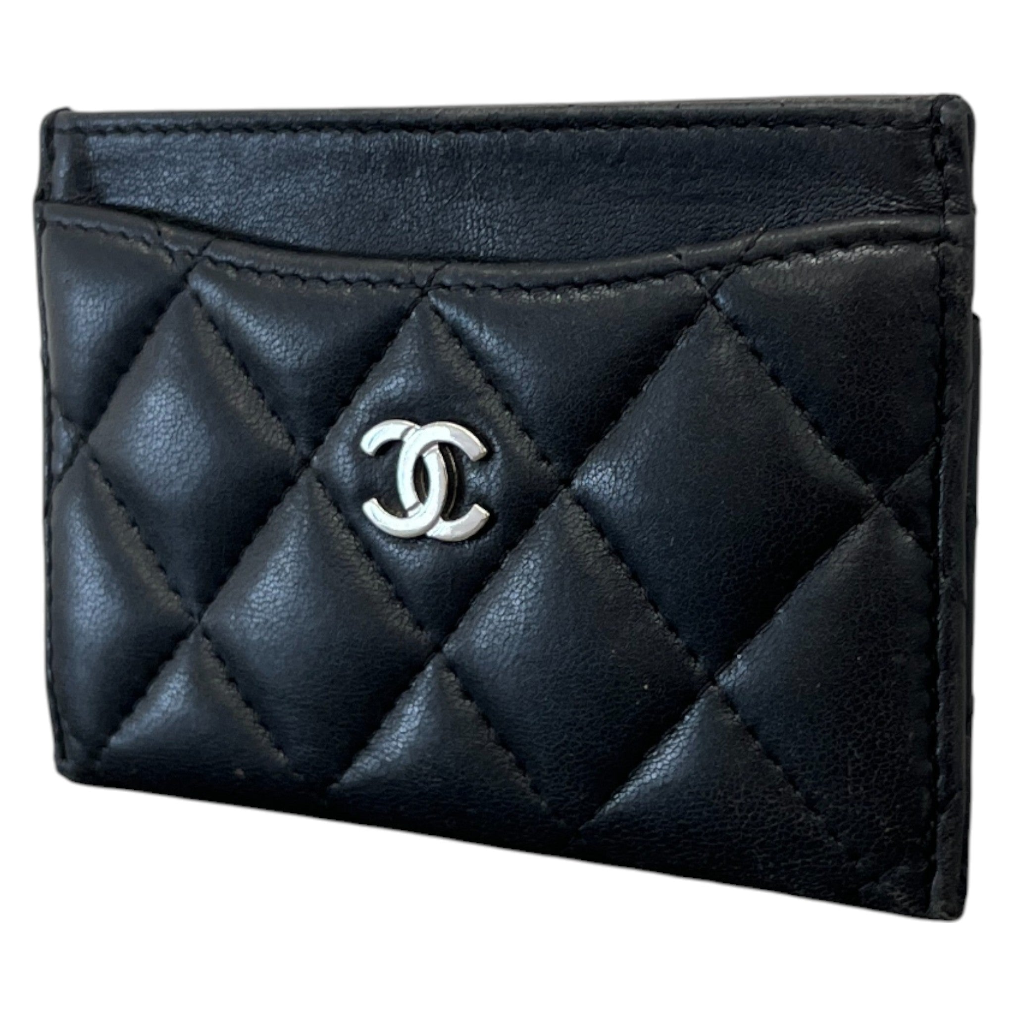 Women's Cc Quilted Card Holder Black