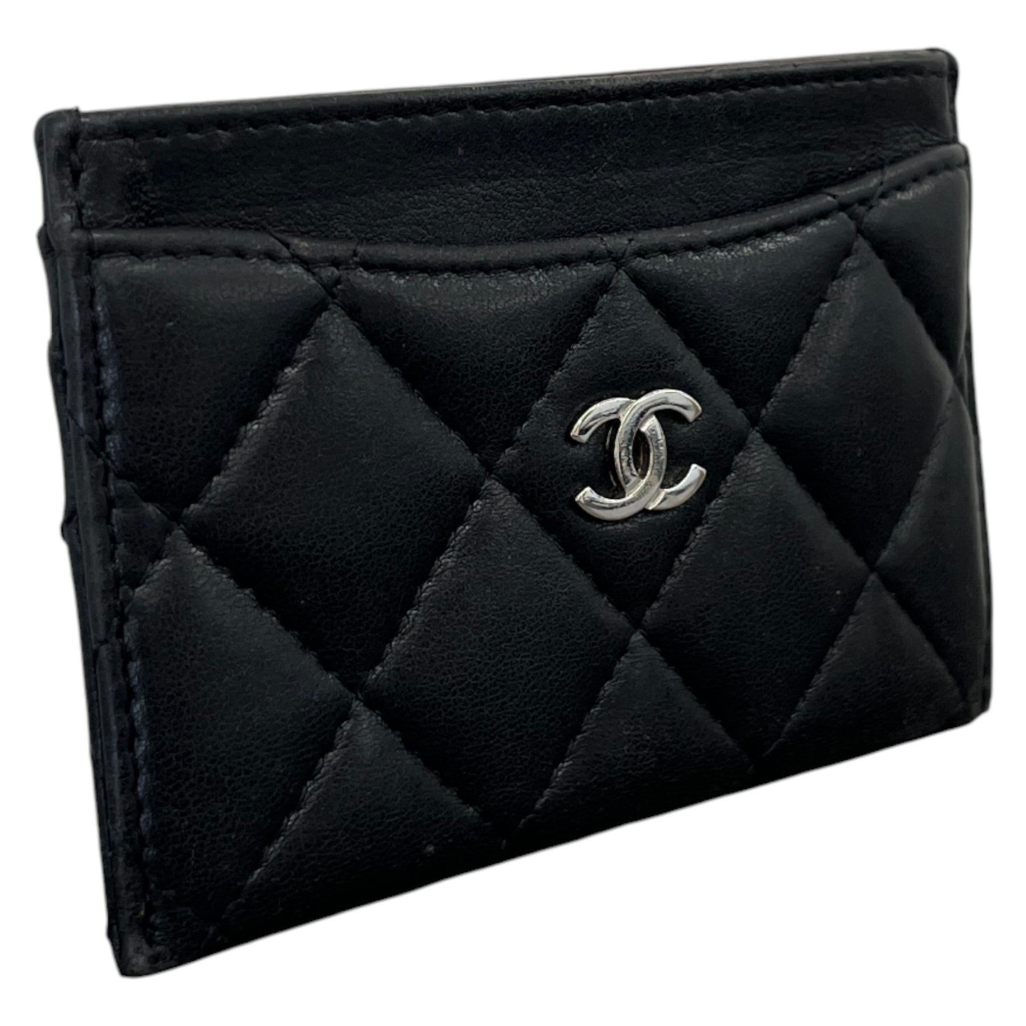 Women's Cc Quilted Card Holder Black