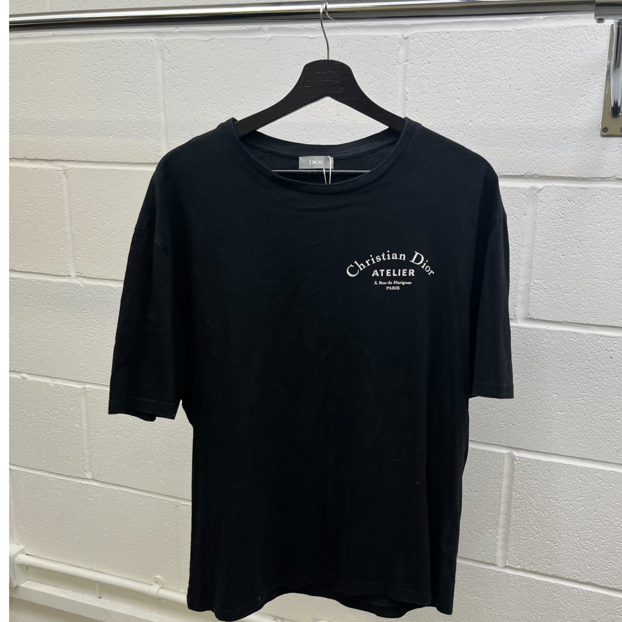 Men's Atelier Logo Print T-Shirt Black Size L