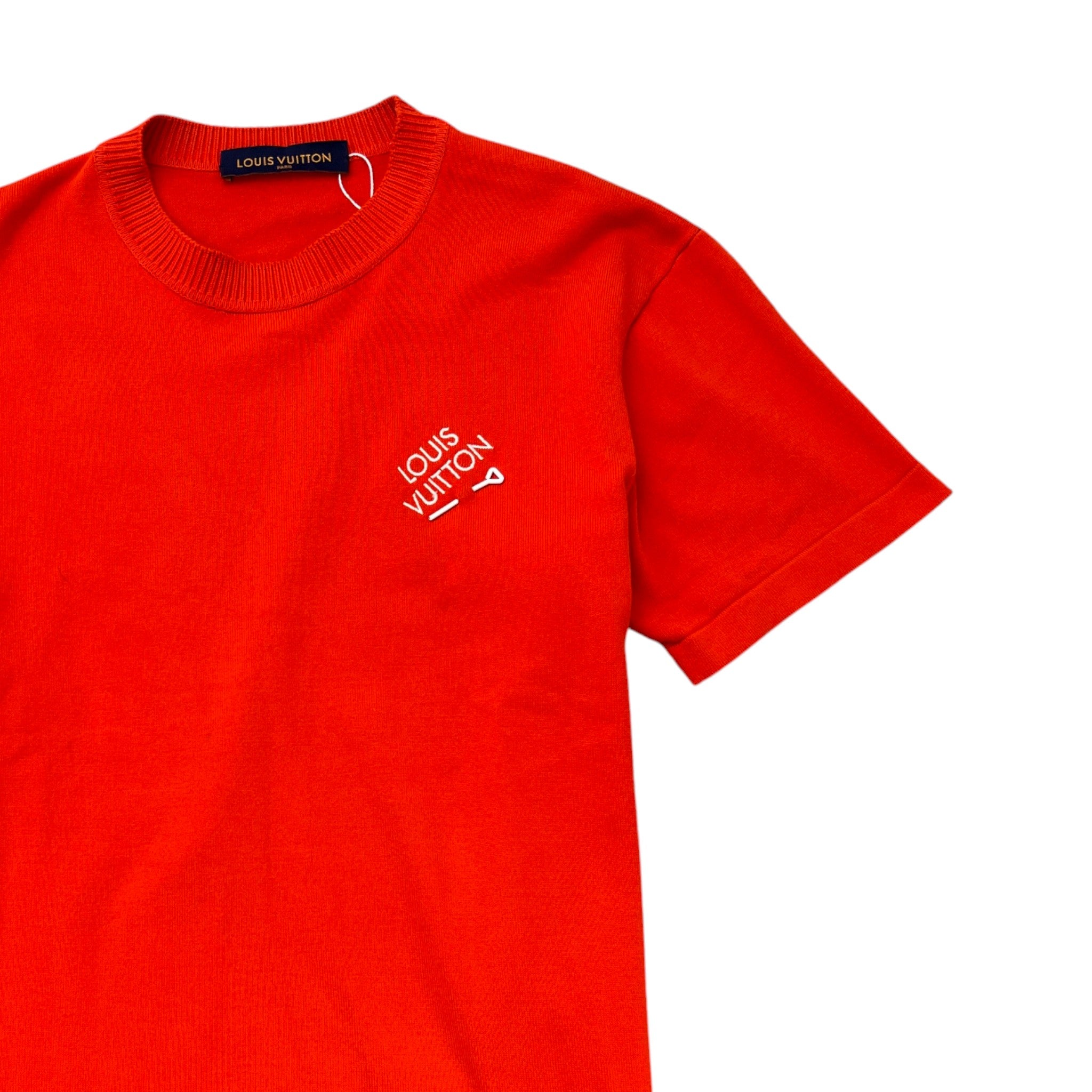 Men's Embroidered Signature T-Shirt Red Size S