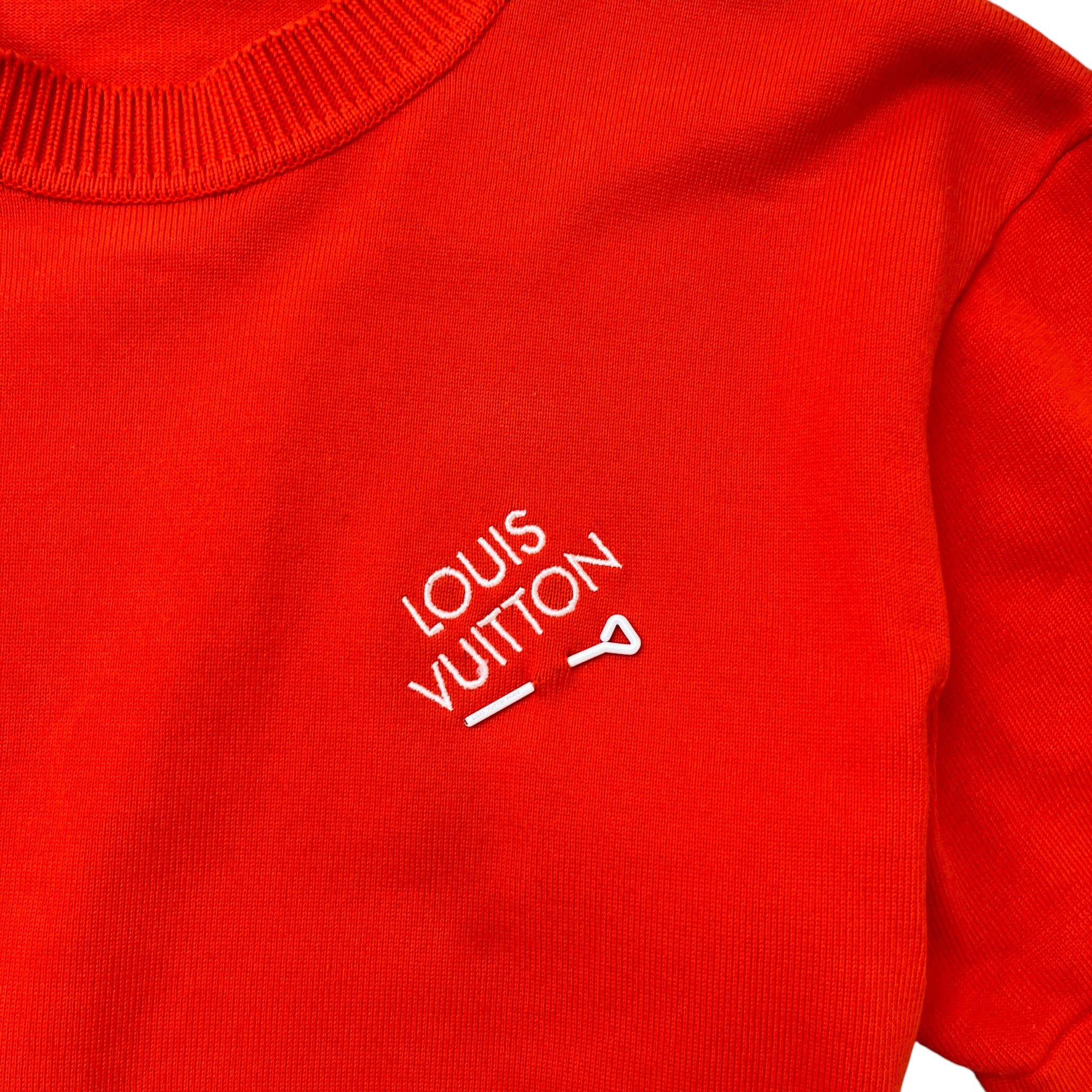 Men's Embroidered Signature T-Shirt Red Size S