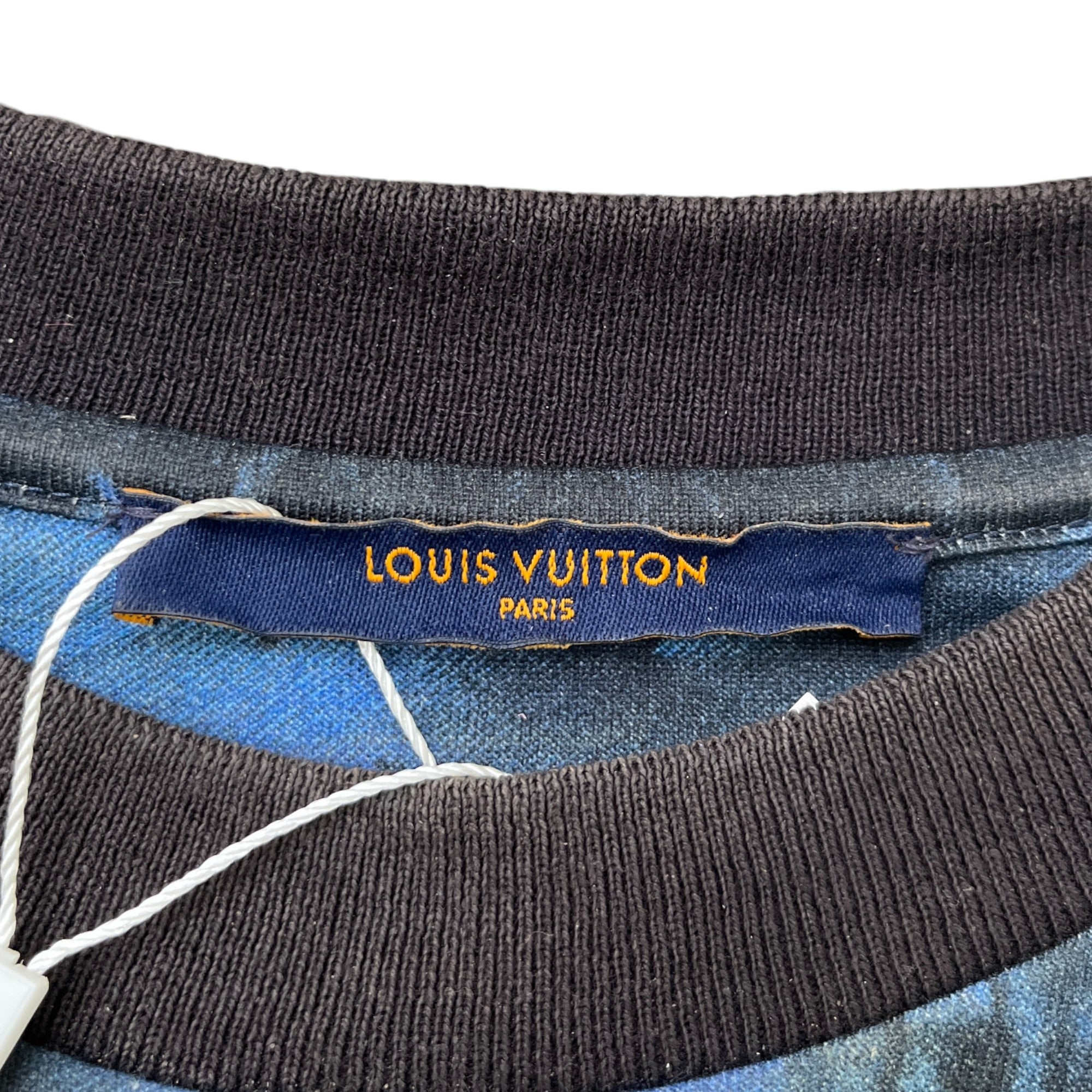 Men's Damier Salt Print T-Shirt Blue Size M