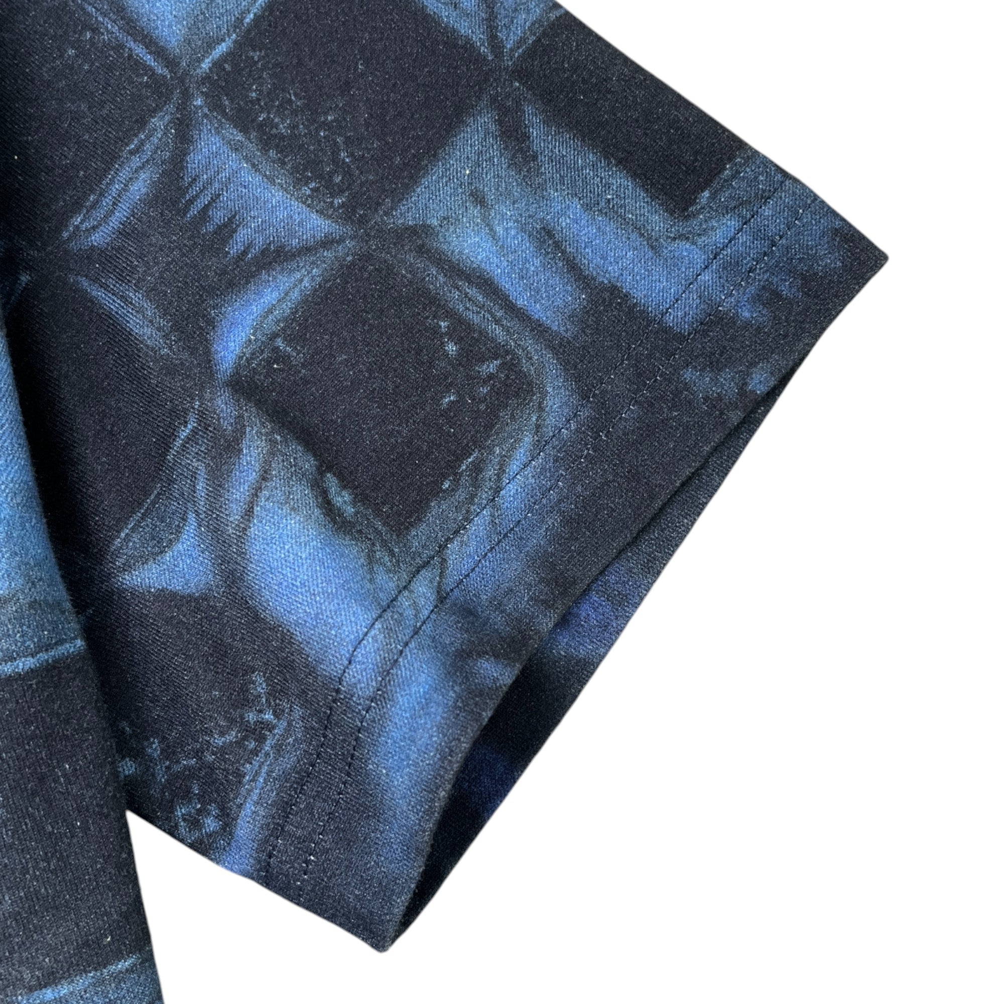 Men's Damier Salt Print T-Shirt Blue Size M