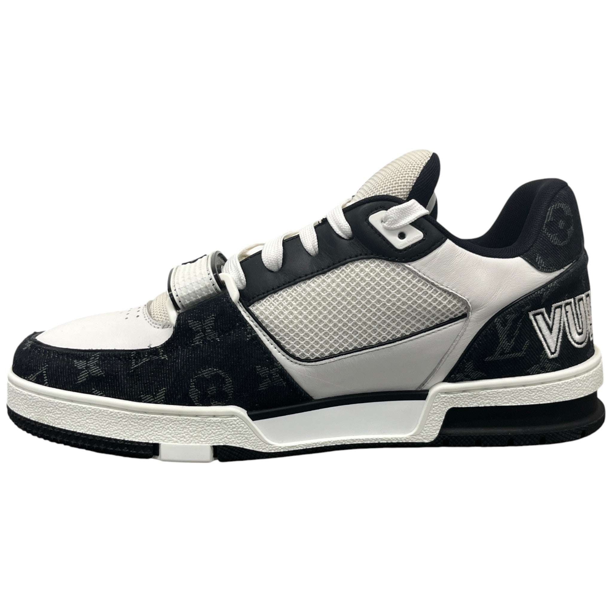 Men's Lv Velcro Strap Low Trainers Black Size EU 42.5 / UK 8.5