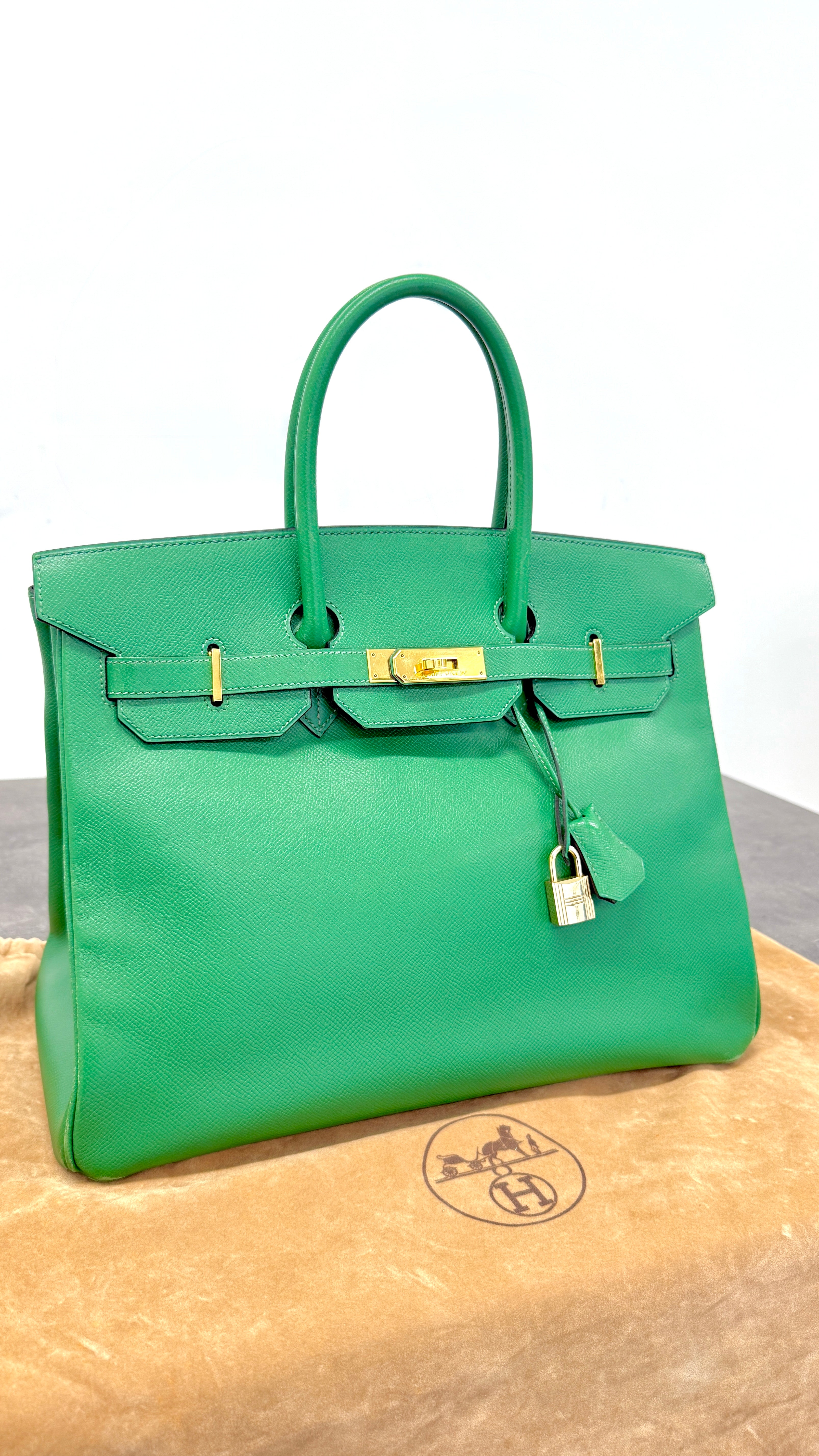 Women's Birkin 35 Epsom Leather Handbag Green
