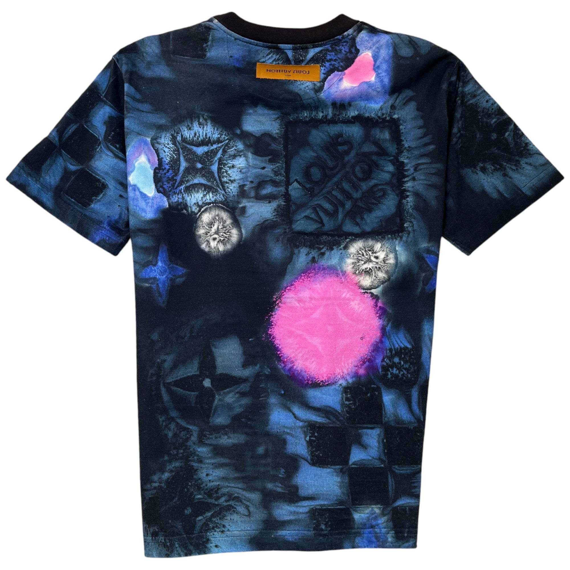 Men's Damier Salt Print T-Shirt Blue Size M