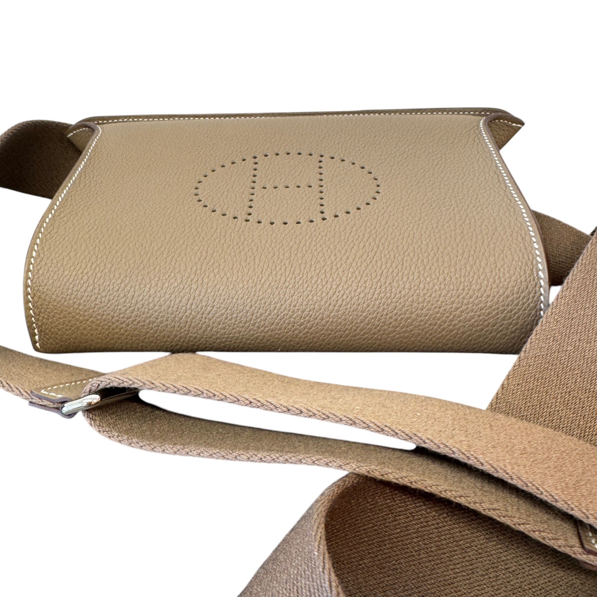 Men's Videpoches Togo Handbag Brown