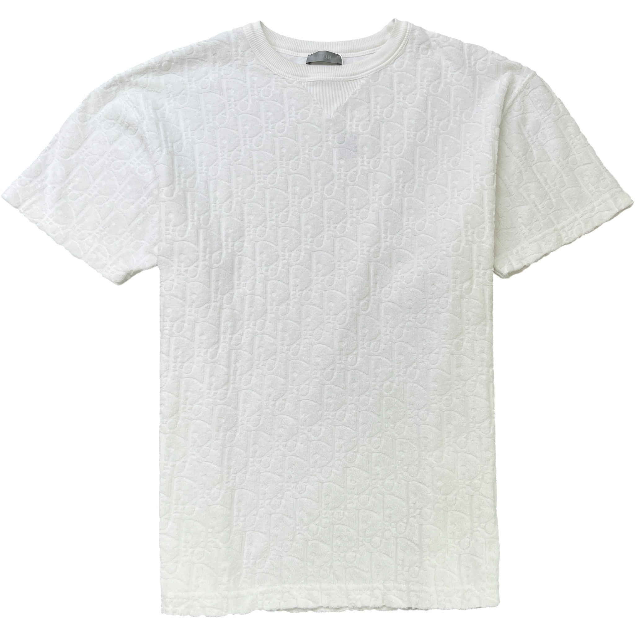 Men's Oblique Towelling T-Shirt White Size XS