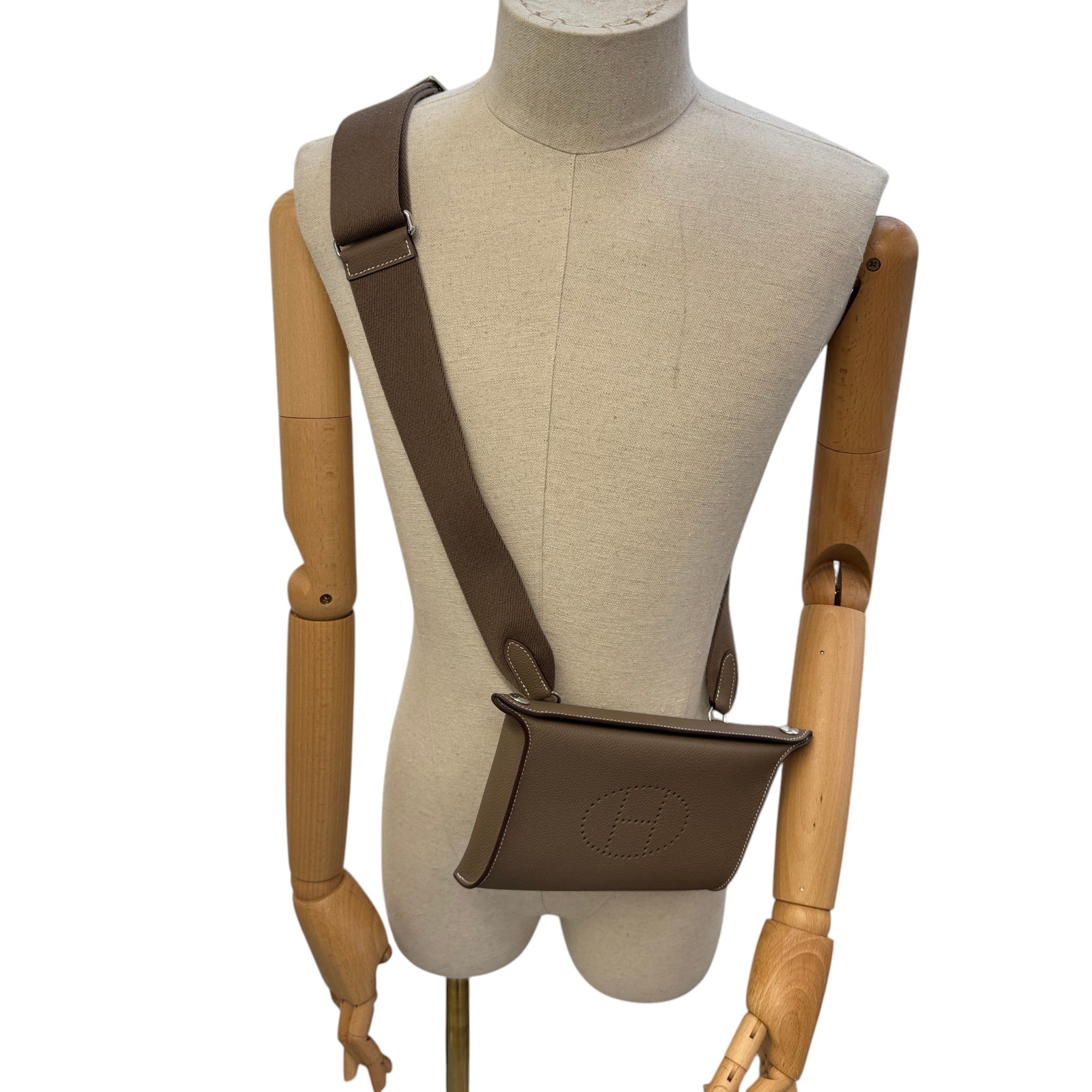 Men's Videpoches Togo Handbag Brown