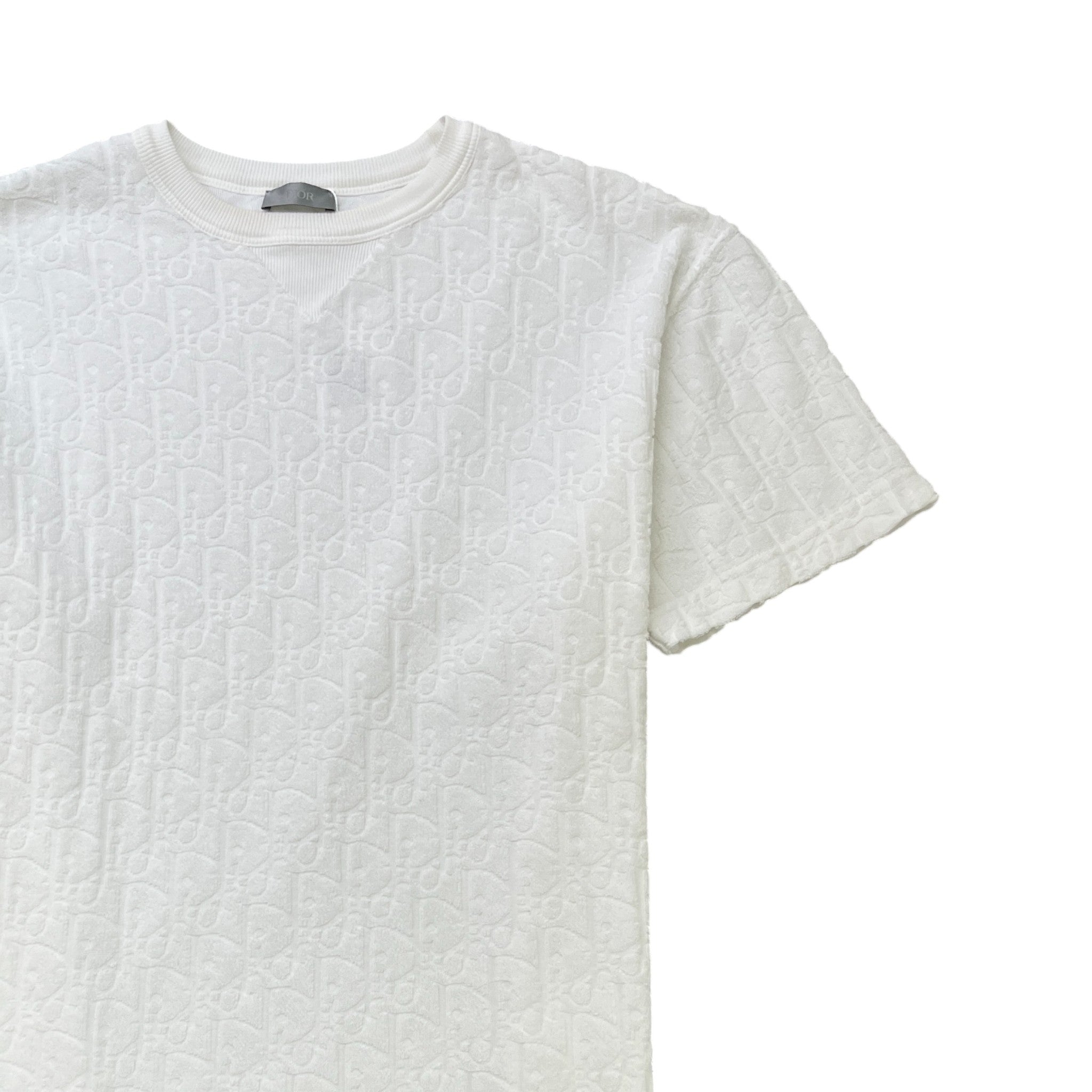 Men's Oblique Towelling T-Shirt White Size XS