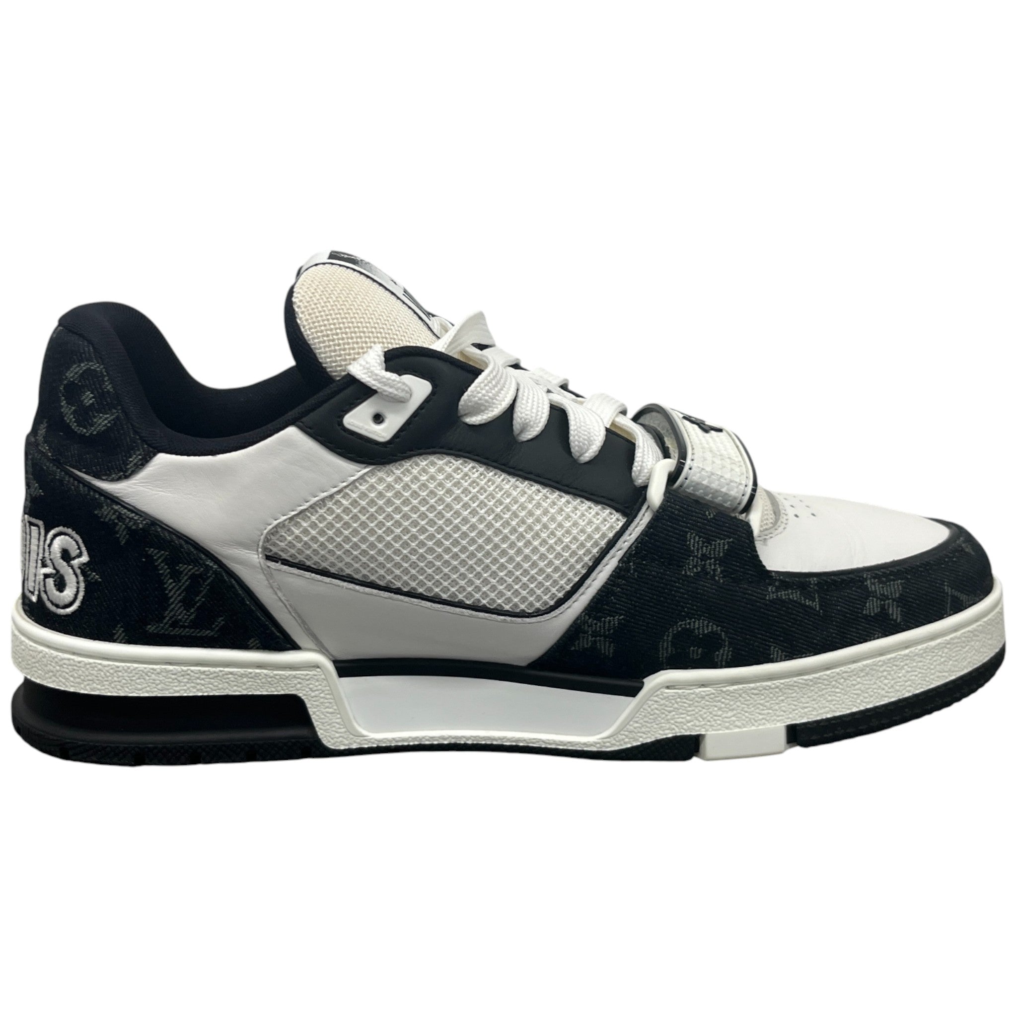 Men's Lv Velcro Strap Low Trainers Black Size EU 42.5 / UK 8.5