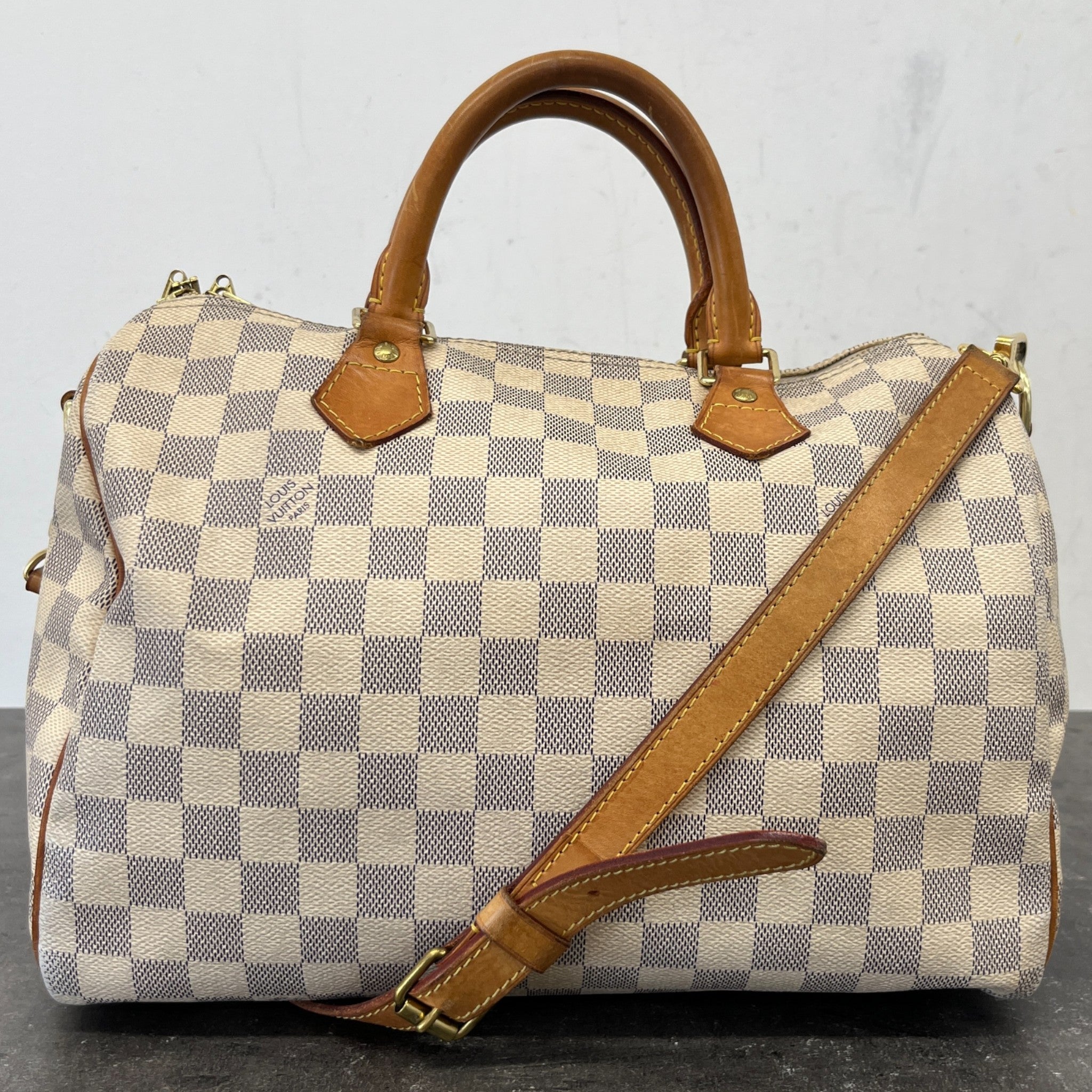 Women's Damier Azur Speedy 30 Bandouliere Handbag White
