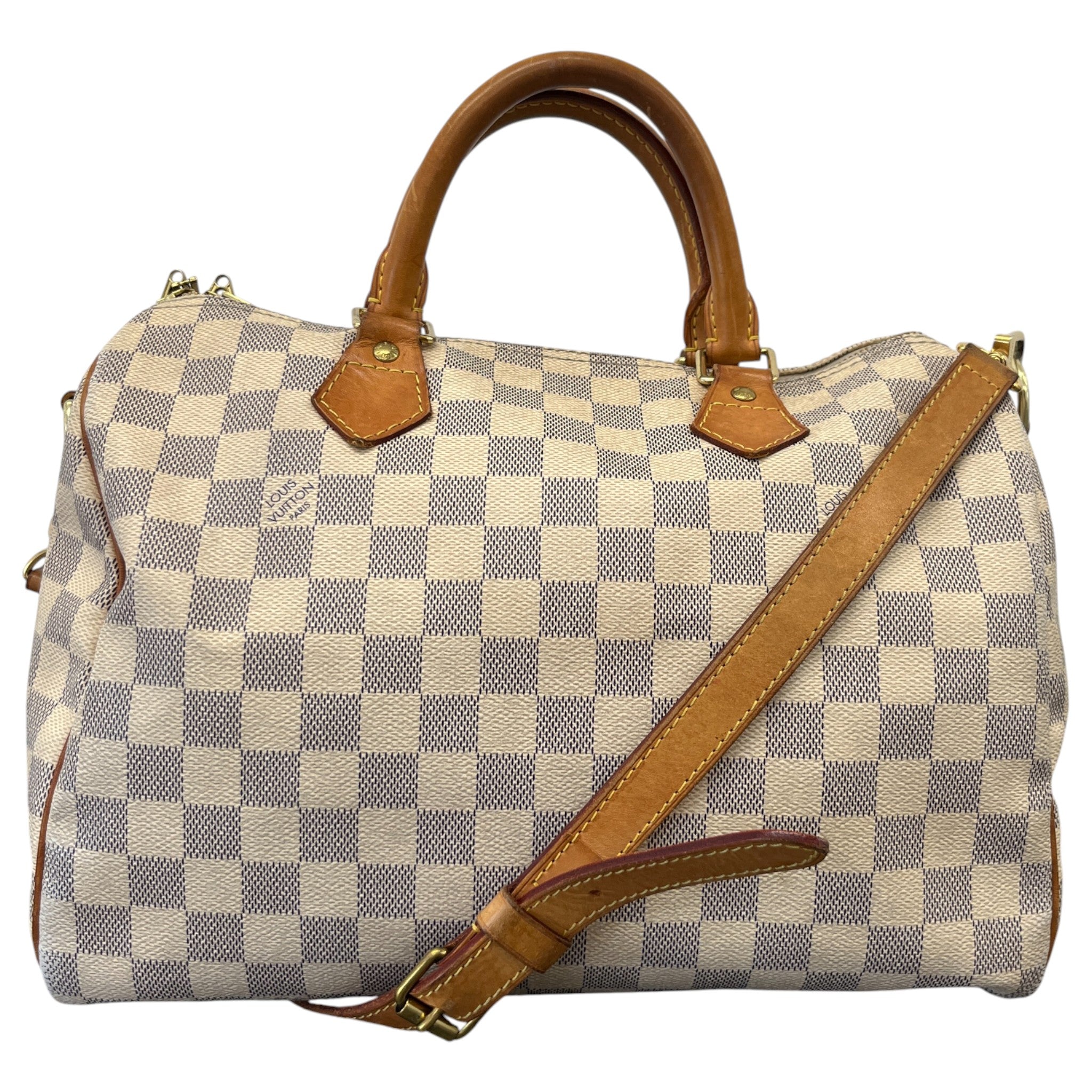 Women's Damier Azur Speedy 30 Bandouliere Handbag White