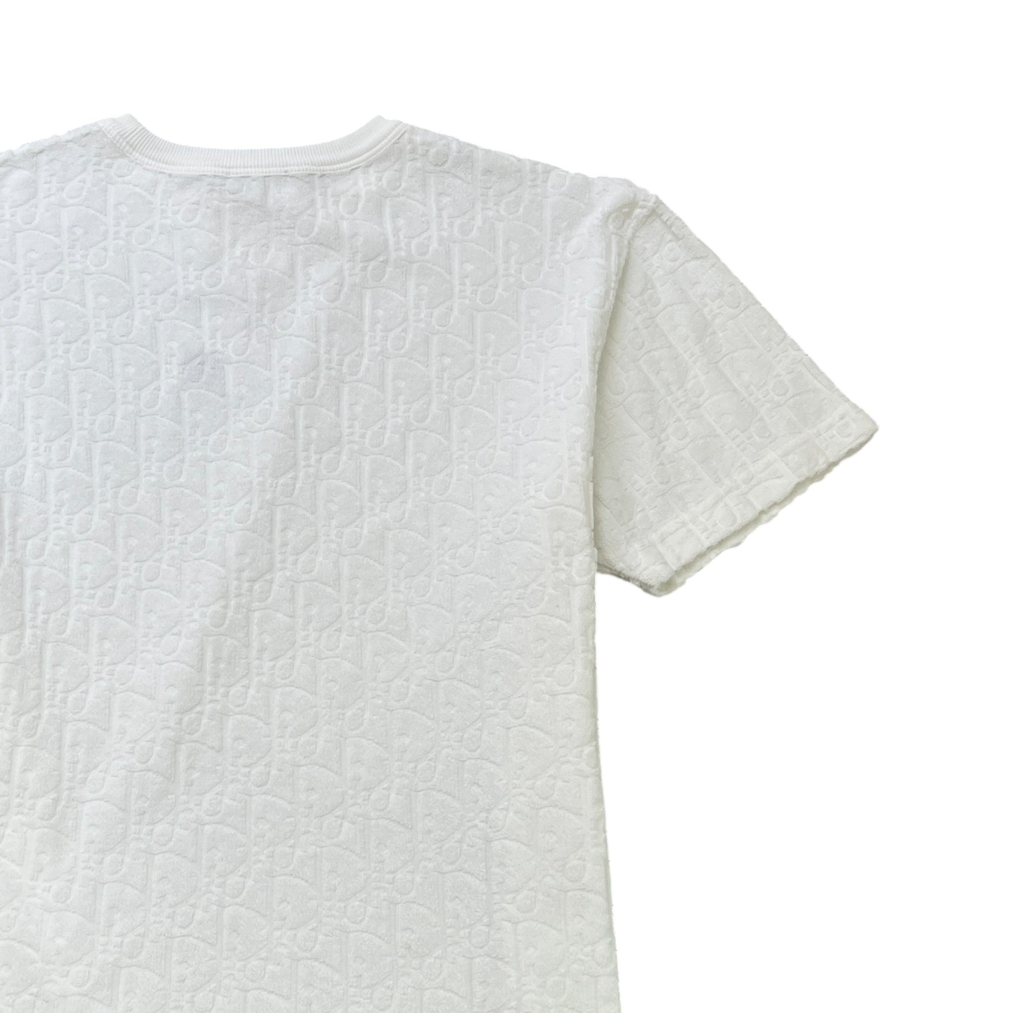 Men's Oblique Towelling T-Shirt White Size XS