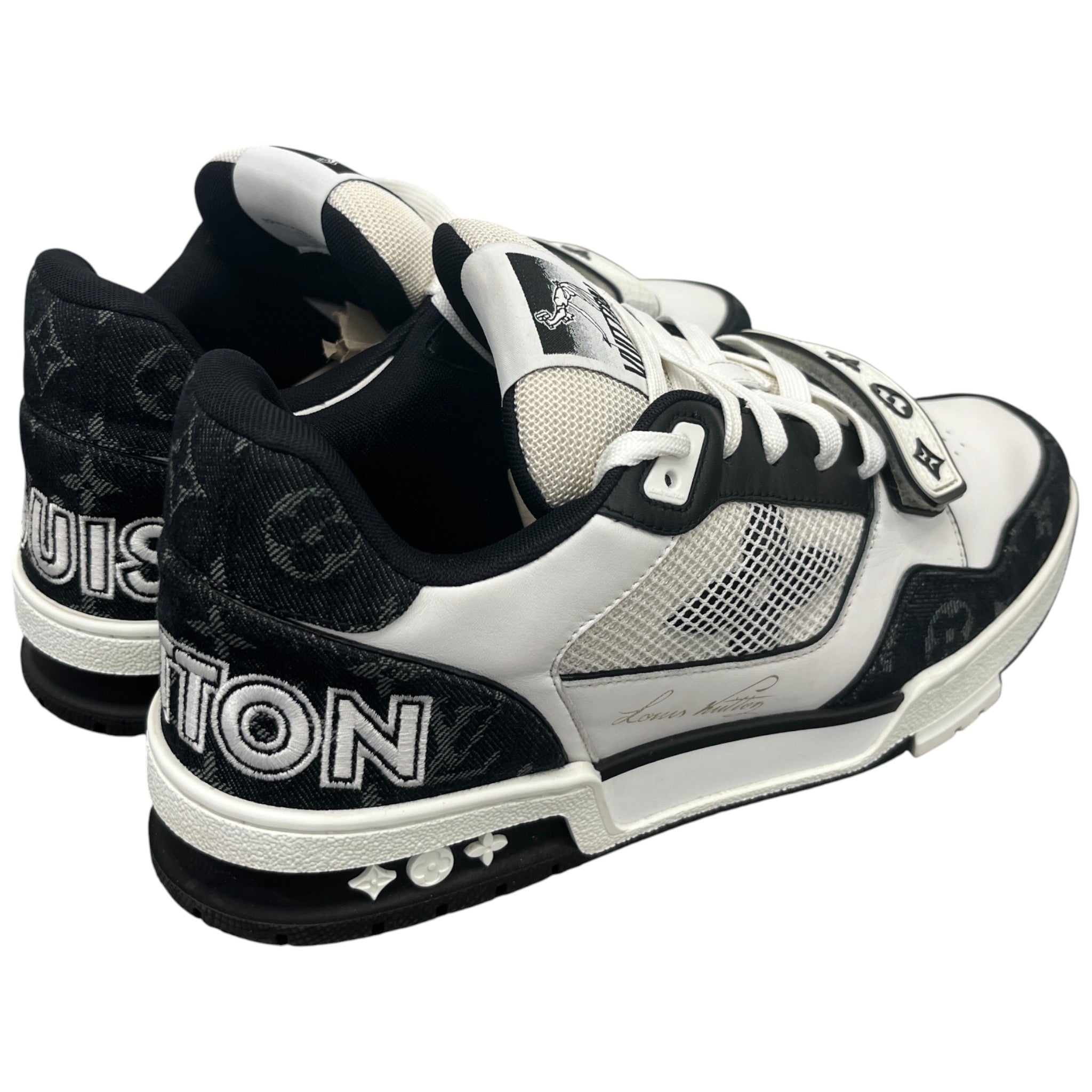 Men's Lv Velcro Strap Low Trainers Black Size EU 42.5 / UK 8.5