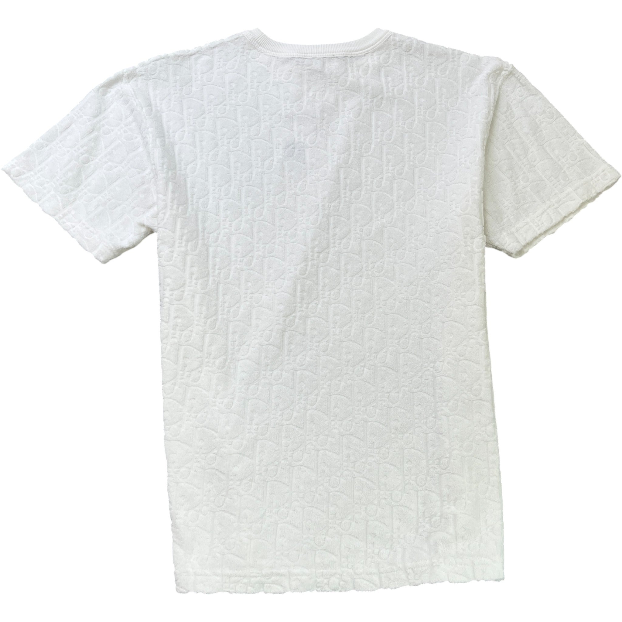 Men's Oblique Towelling T-Shirt White Size XS