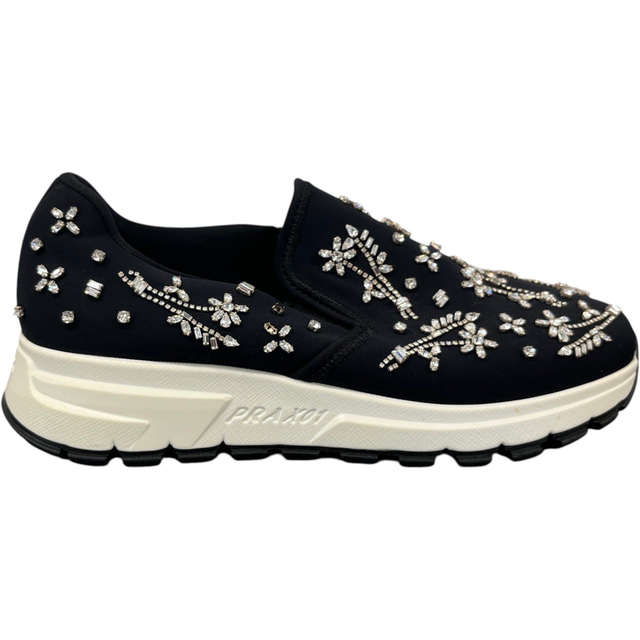 Women's Crystal Prax01 Slip On Low Trainers Black Size EU 37 / UK 4
